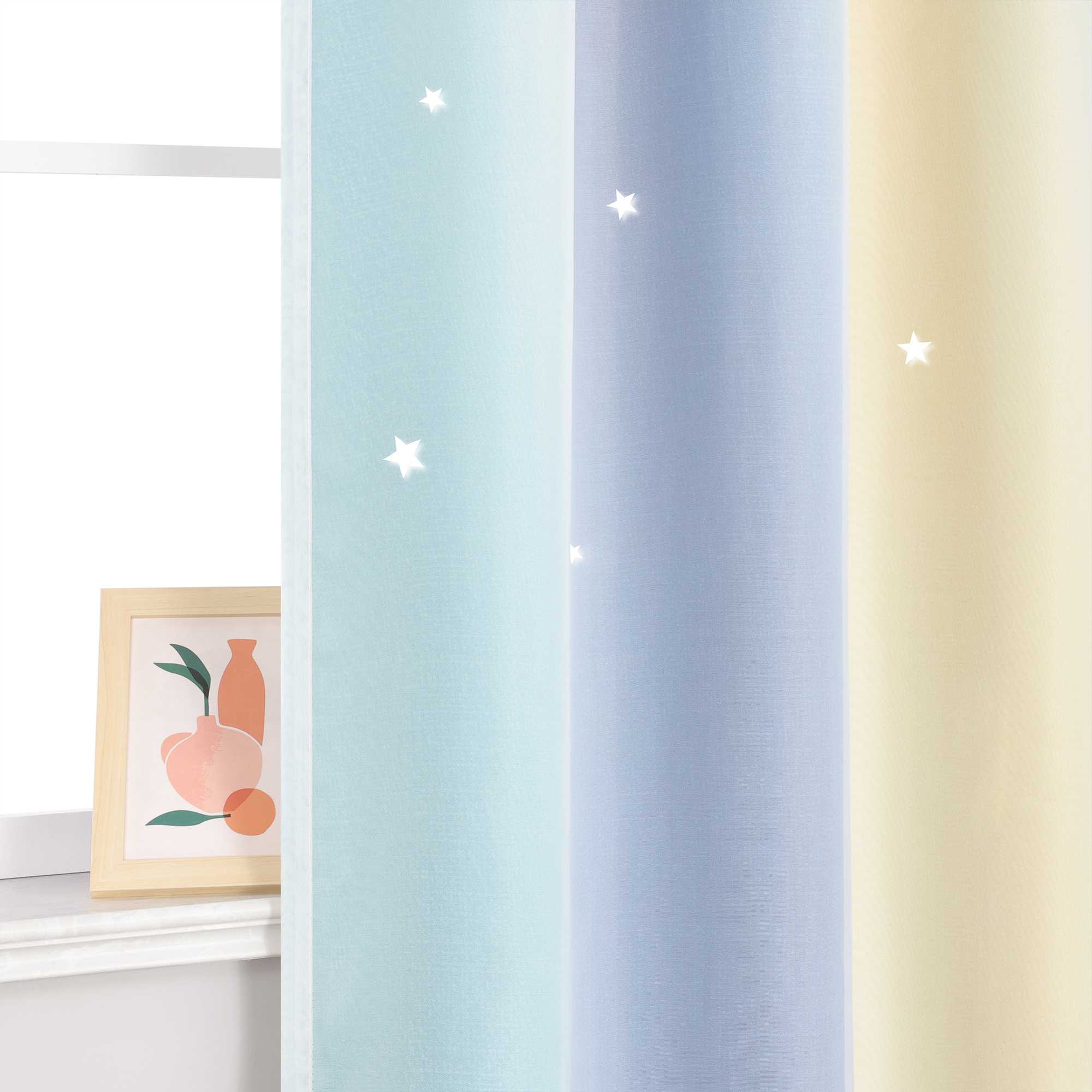 2-in-1 Vorhang Kinderzimmer mit Sternen 1 stück