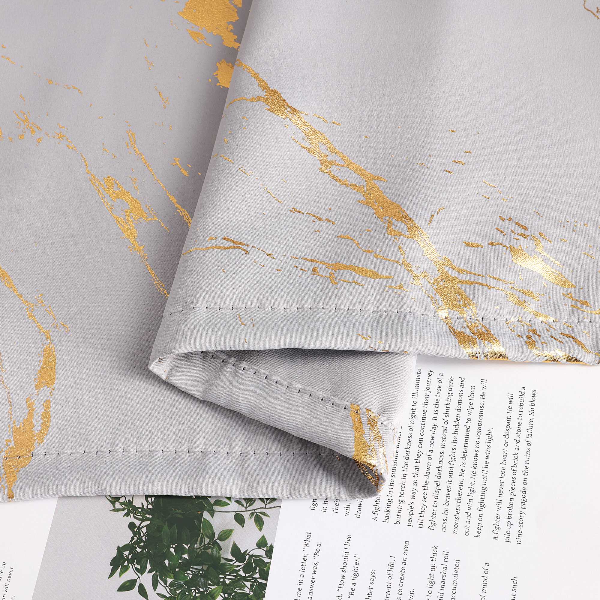 Verdunkelungsvorhang mit Marmor-Optik luxuriöser Fensterschal Wohnzimmer 1 Stück