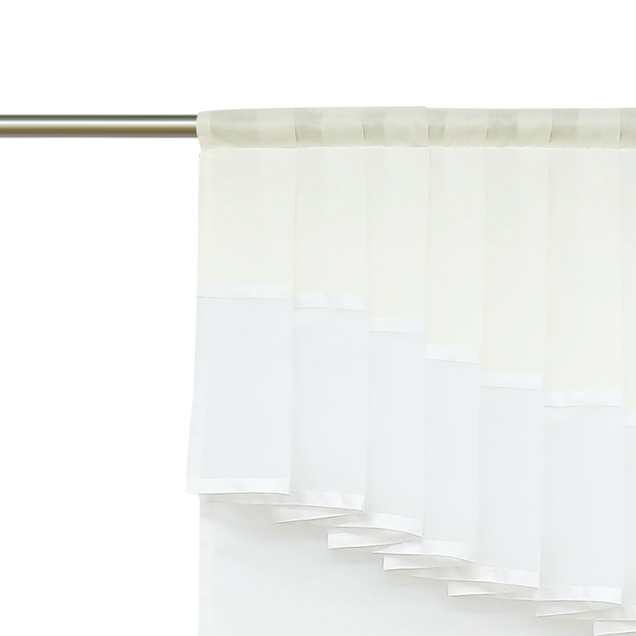 Romantischer transparenter Vorhang mit Volant 2-in-1 Design