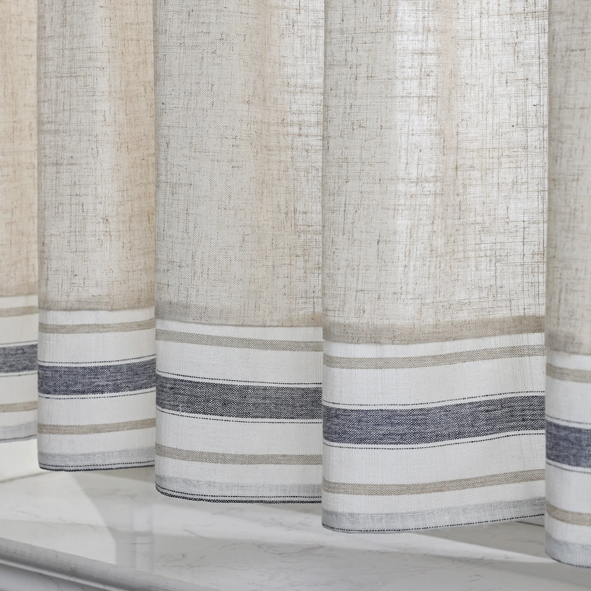 Gardinen Landhausstil mit Streifen 2er Set