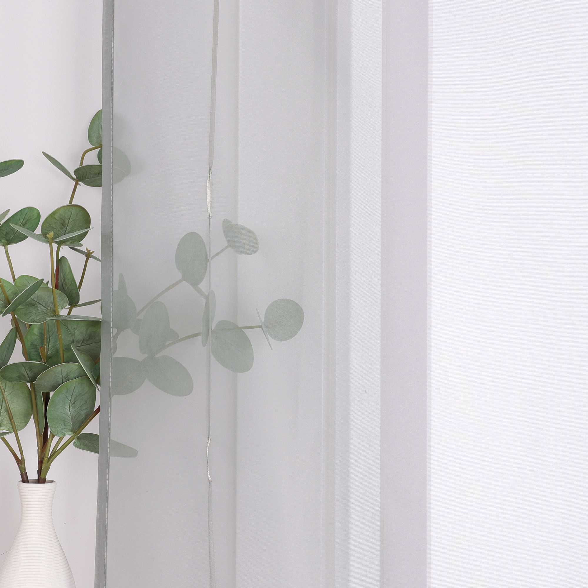 Rollos durch Stangendurchzug Transparente Luftig Unifarbig 1 Stück