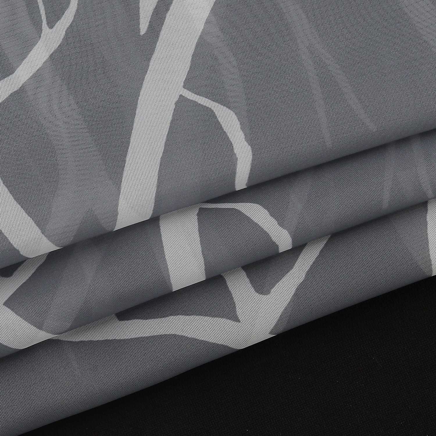 Halbtransparente Schiebegardinen Klettbandschal mit Zweigmuster Lichtdurchlässig 2 er Set