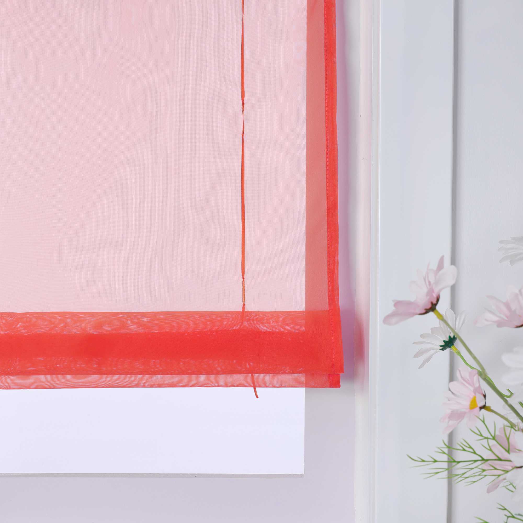 Rollos mit V-Haken halbtransparent lichtdurchlässig Unifarbe hochziehbar 1 Stück