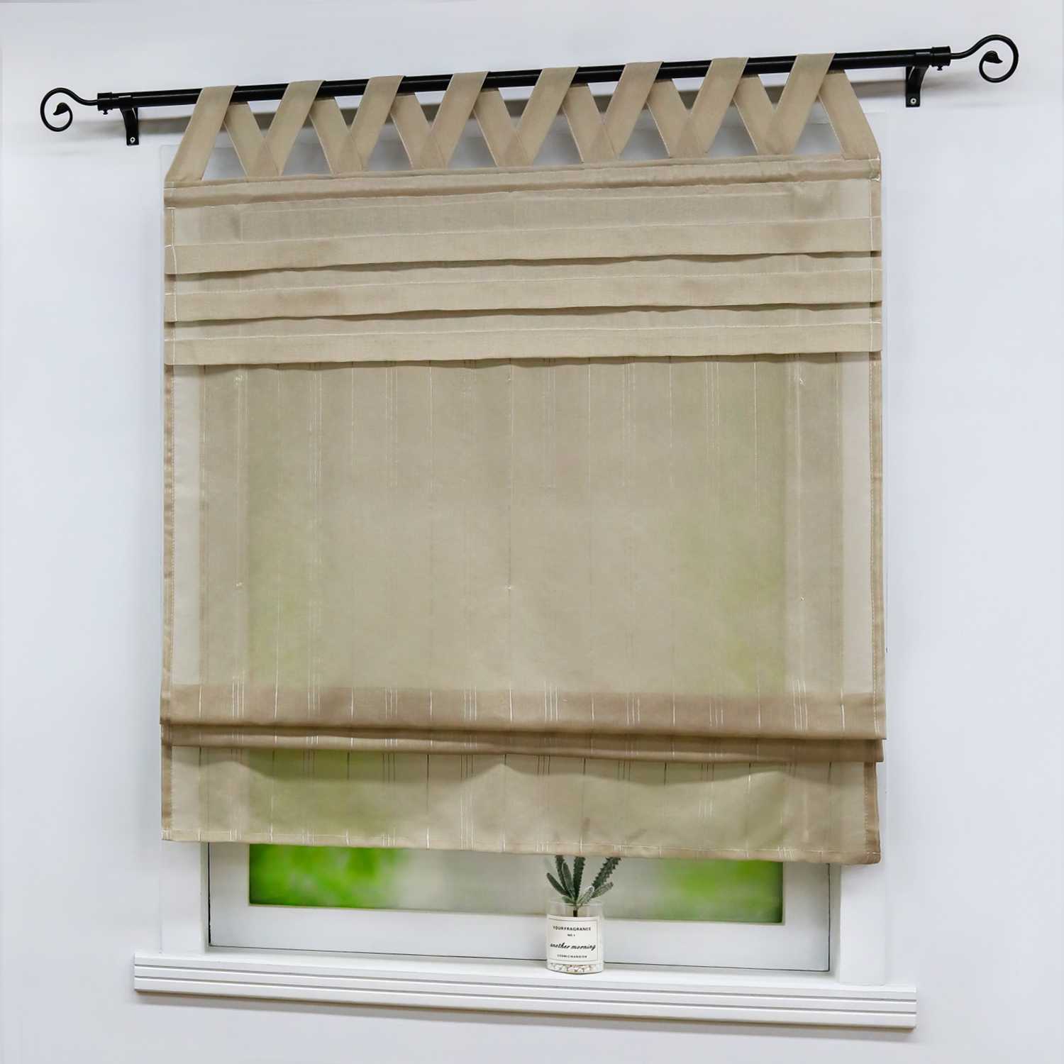 Delien Rollo klassisch weiß mit V-Schlaufen hochziehbar gardine