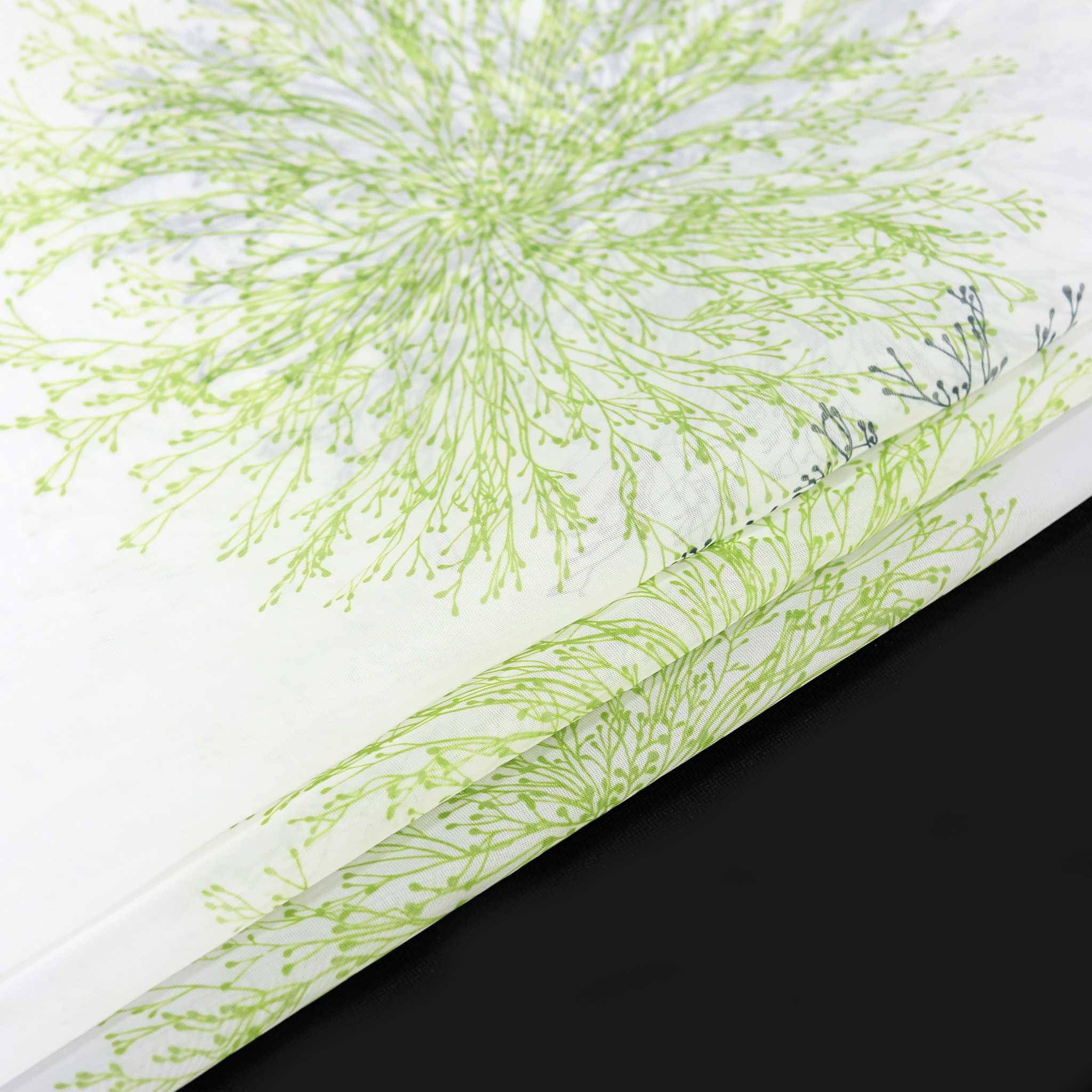 Voile-Vorhang Kräuselbandschal Transparente mit Blumenmuster leichte Schutzfunktion 1 Stück