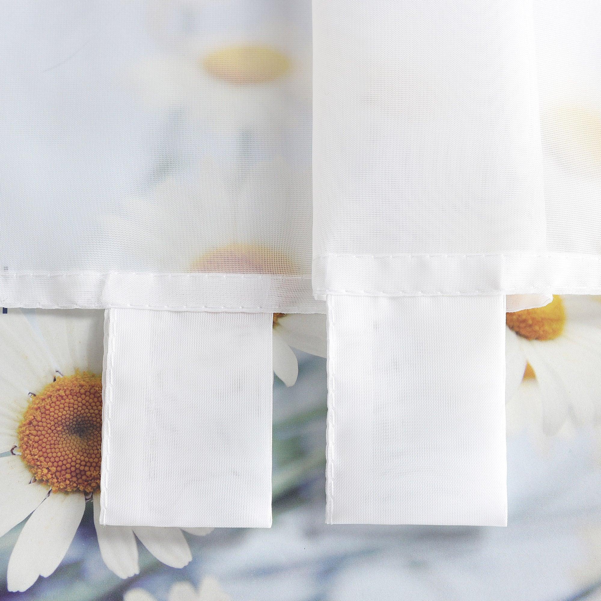 Scheibengardine unifarbend mit Schlaufen 100% Polyester