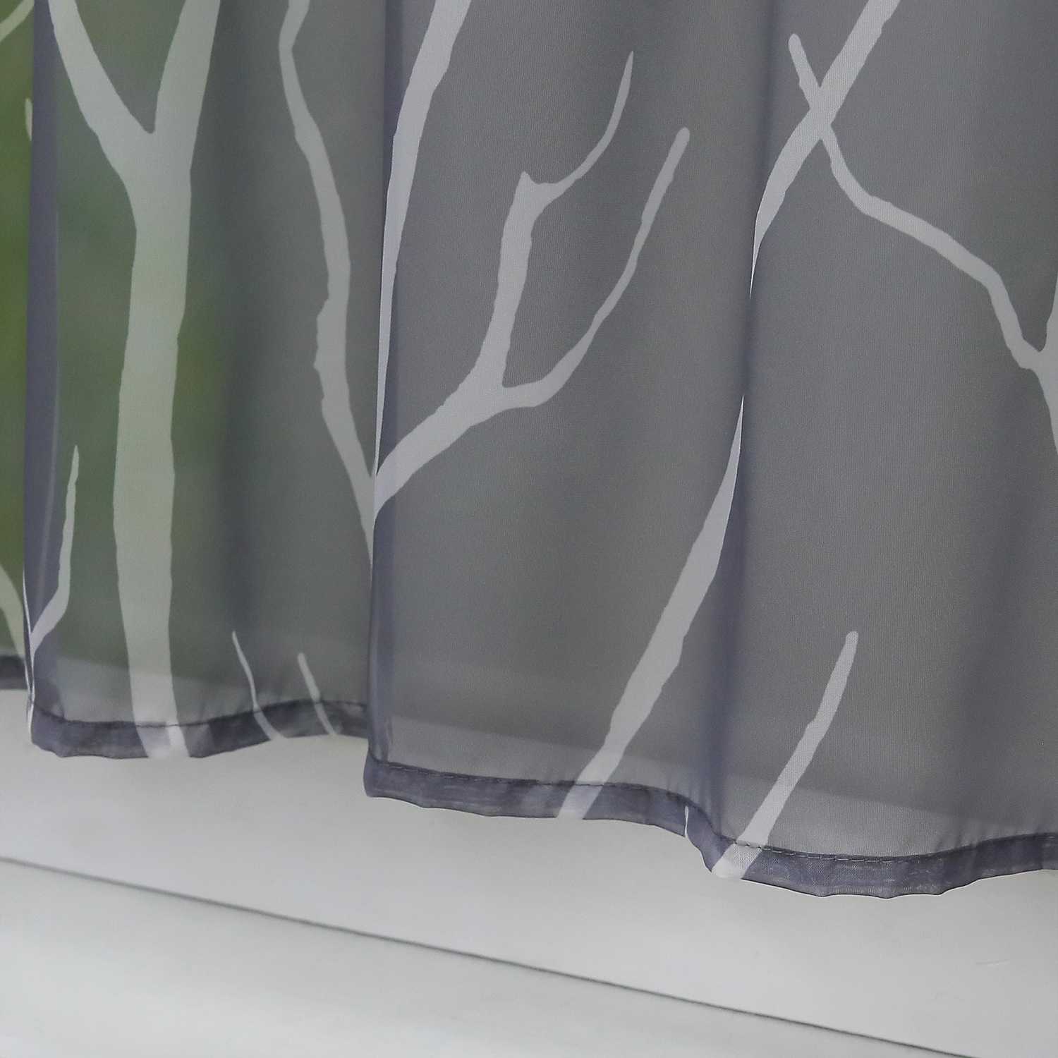 Scheibengardine Schlaufengardine Halbtransparent mit Muster 1 Stück