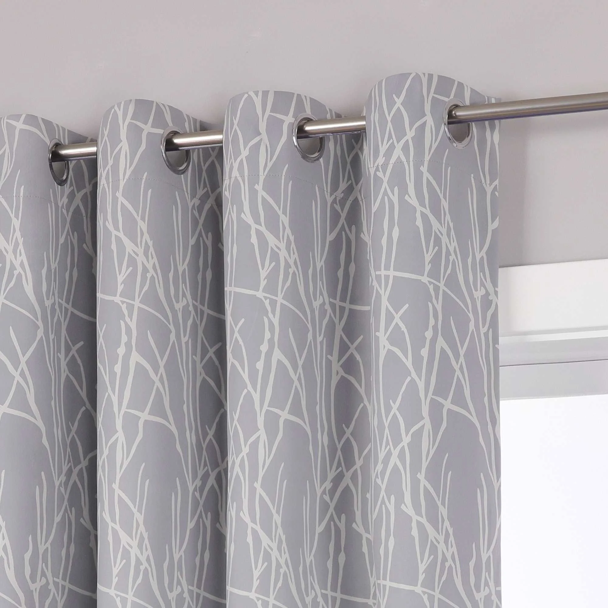 Verdunkelungsvorhang Blickdichte Gardinen für Schlafzimmer Wohnzimmer mit Ösen Schals Grau 1 Stück