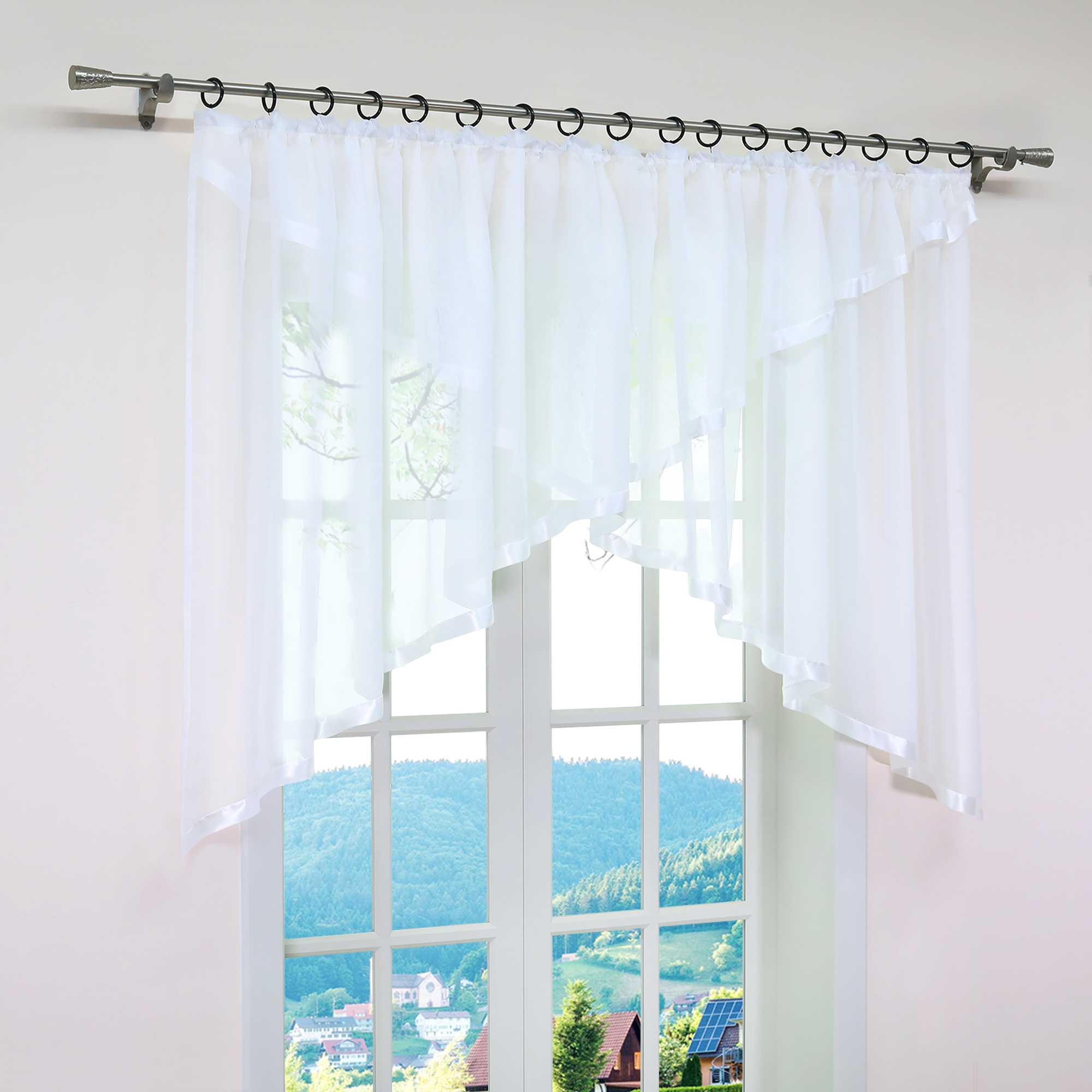 Scheibengardinen Kräuselbandgardine Fensterdeko Kreuzdesign Obere Fensterabdeckung 1 stück