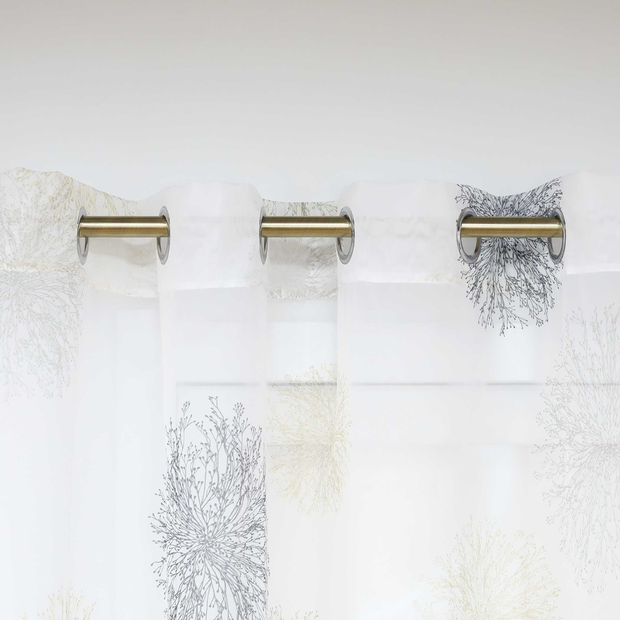 Voile-Vorhang Kräuselbandschal Transparente mit Blumenmuster leichte Schutzfunktion 1 Stück