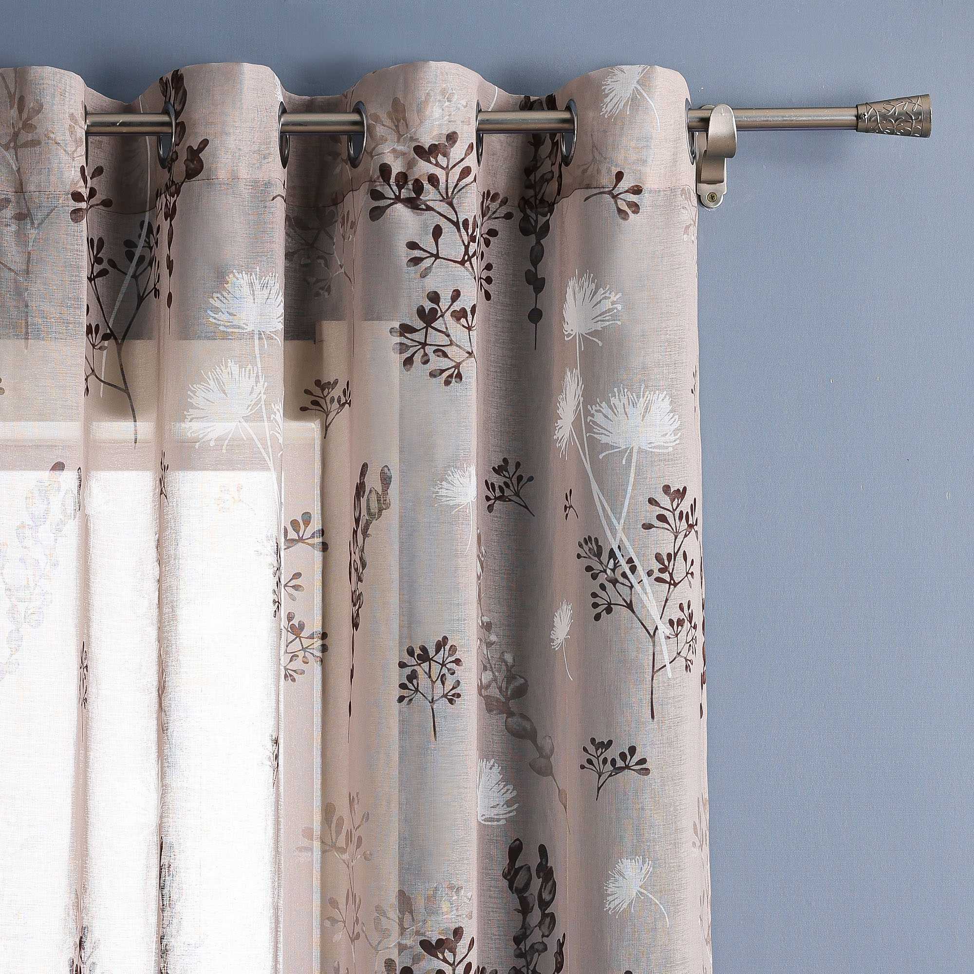 Transparent Ösen Gardinen mit Pusteblumen-Muster für Wohnzimmer 1 Stück