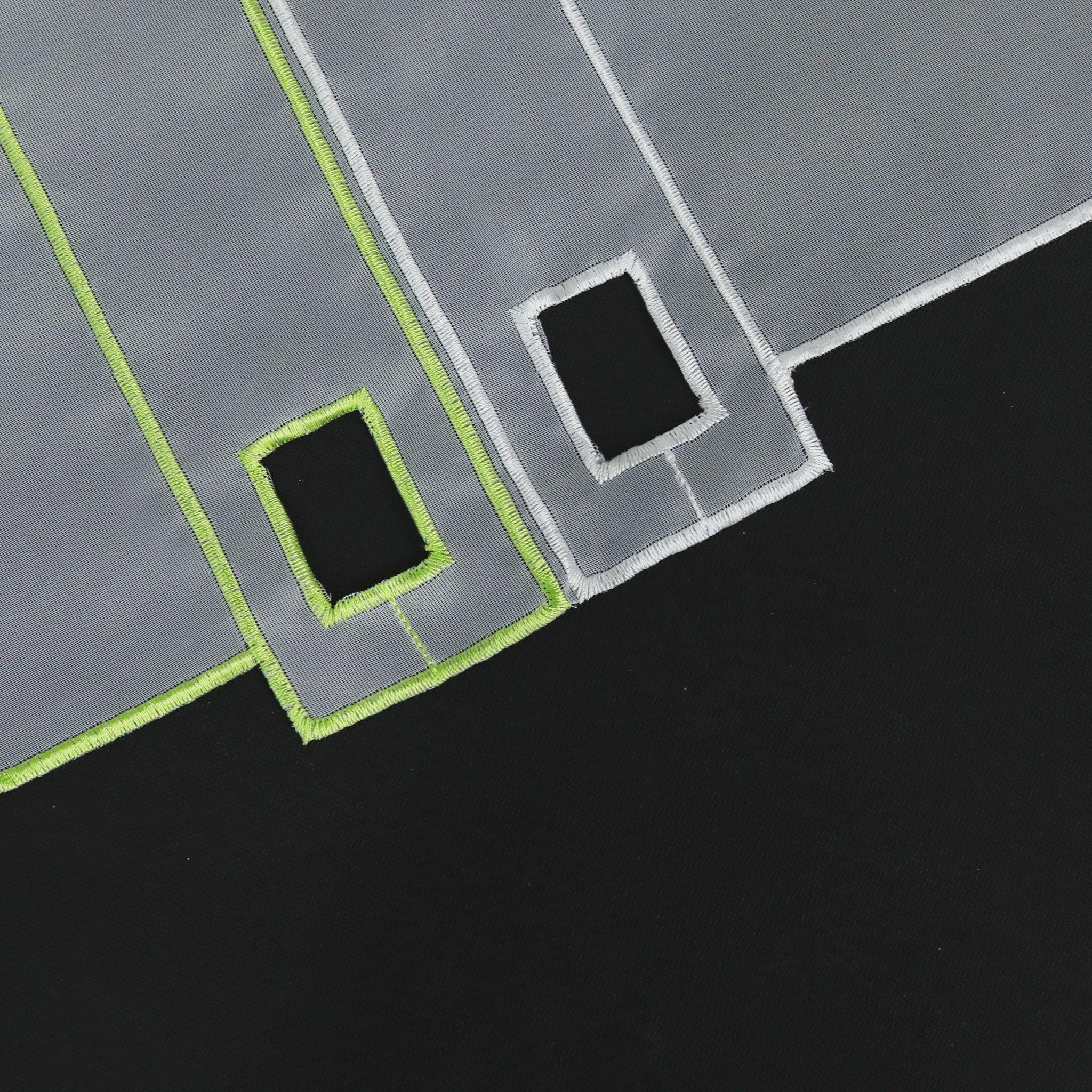 Scheibengardine durch Stangendurchzug transaprent Kreis-Muster lichtdurchlässig Fensterdeko 1 stück