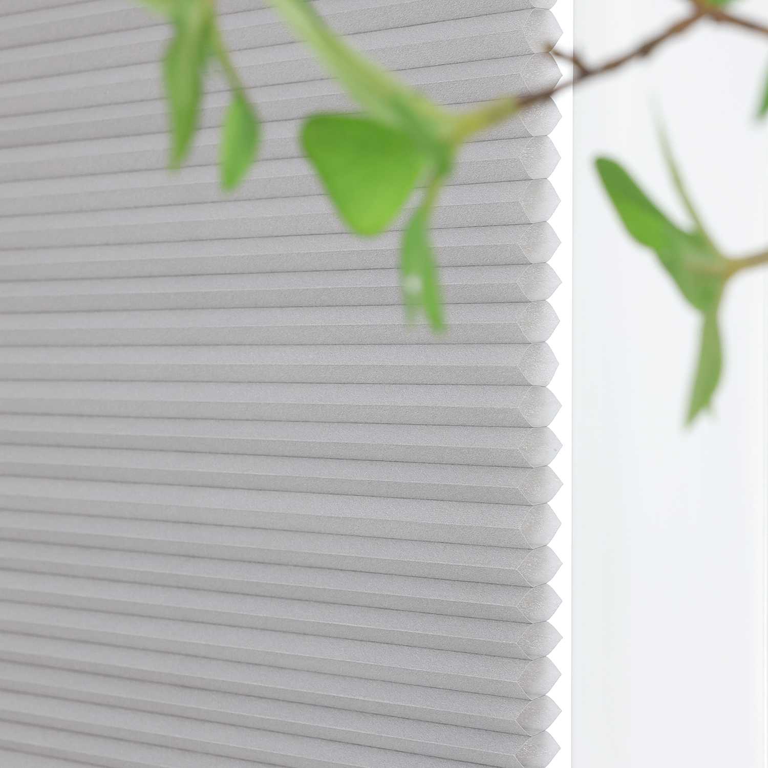 Plissee Gardinen Grau mit Wabenstruktur