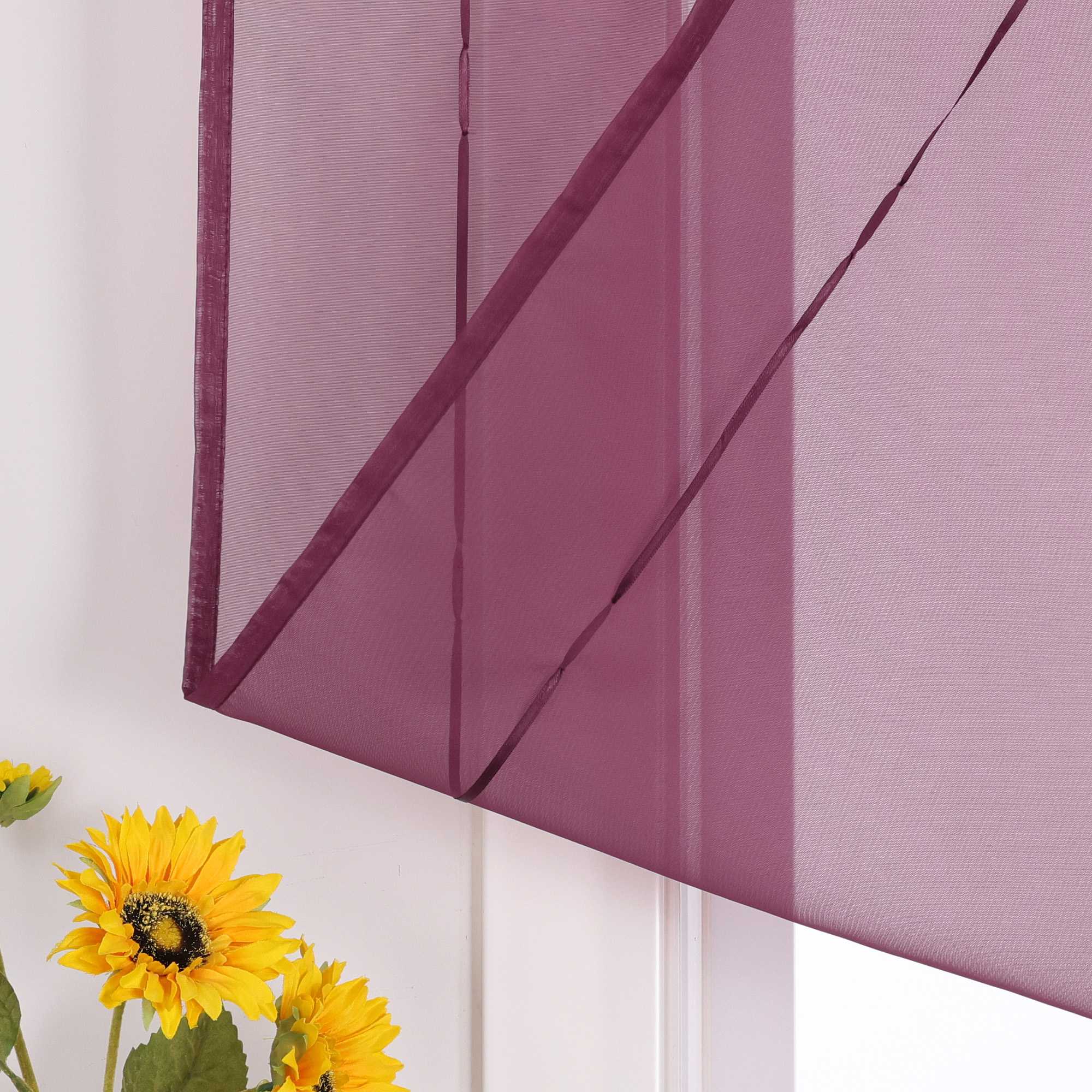 Rollos durch Stangendurchzug Transparente Luftig Unifarbig 1 Stück