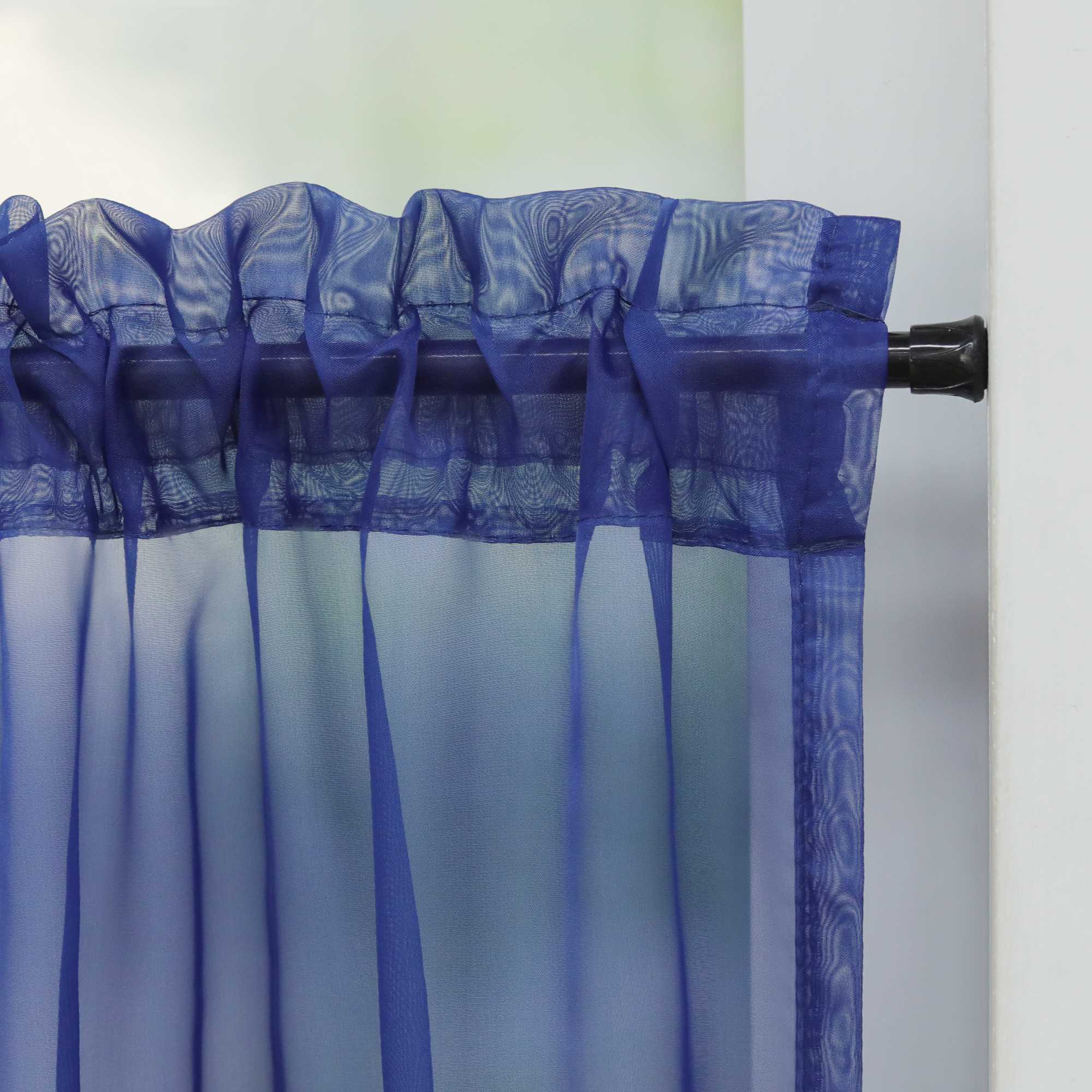 Scheibegardine durch Stangendurchzug zusammenziehbar Transparent Unifarbe Luftdurchlässig zusammenziehbar 2 Stück