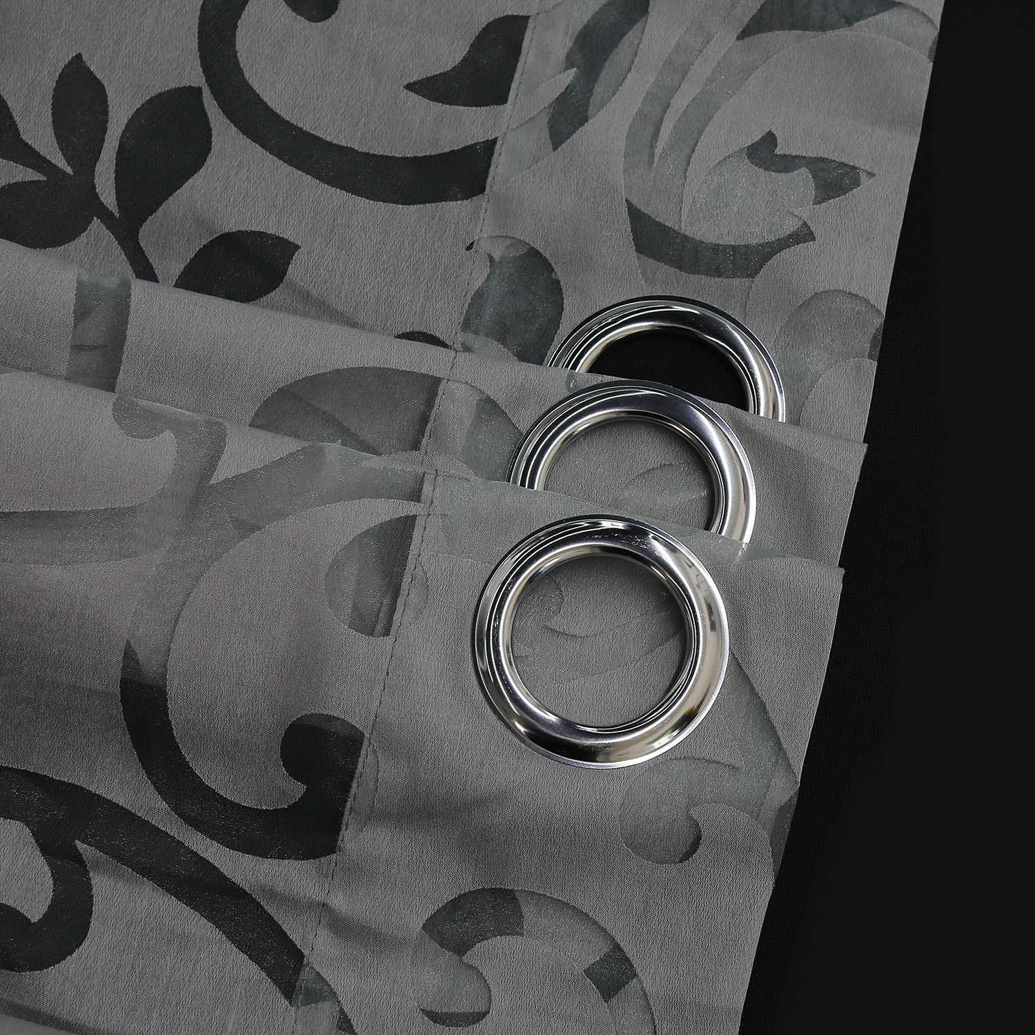 Eleganter transparenter Vorhang mit floralem Muster lichtdurchlässiger Fensterschal für Wohnzimmer 1 Stück