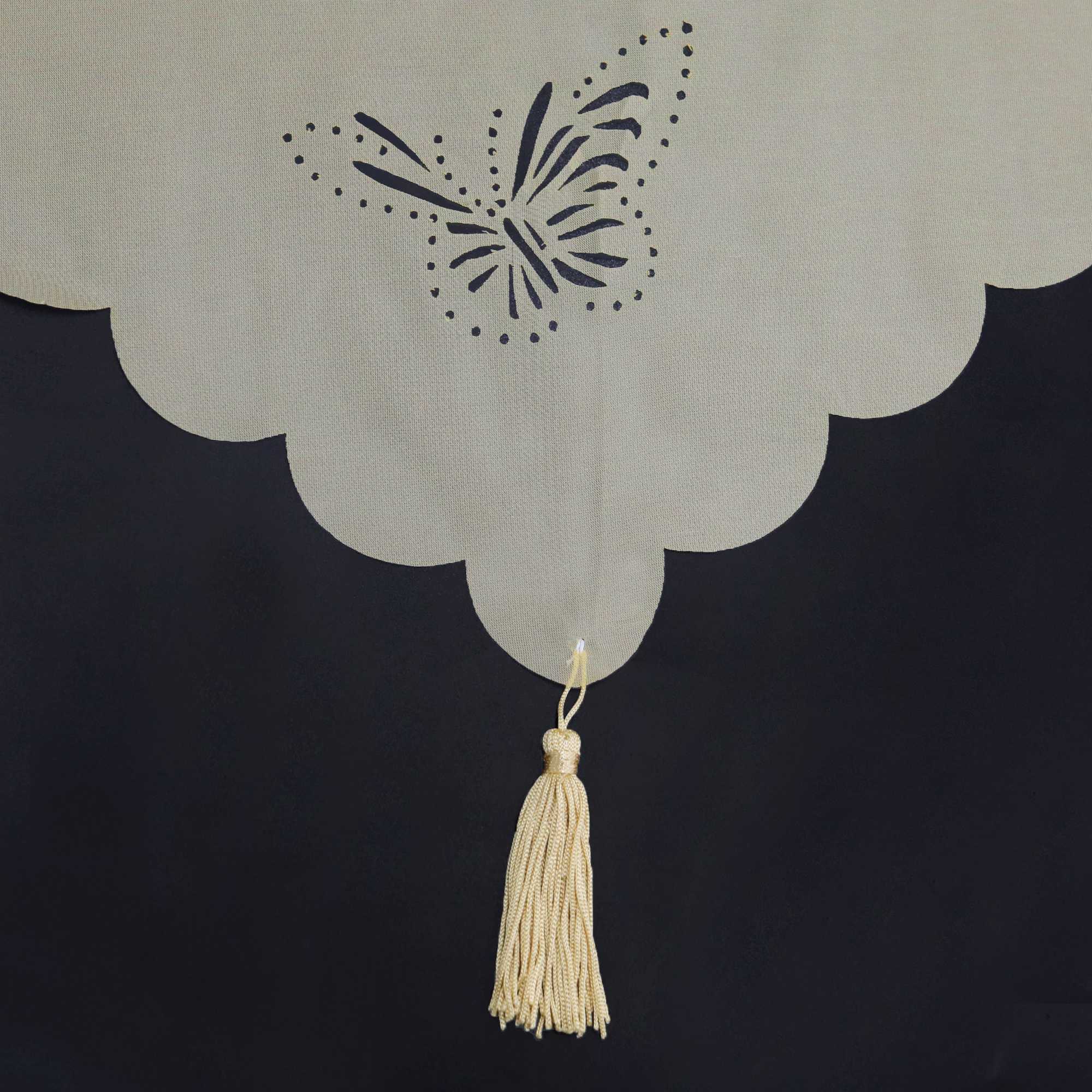 Transparente Scheibengardine mit Schmetterlingsdesign Dreiecksabschluss 1 Stück