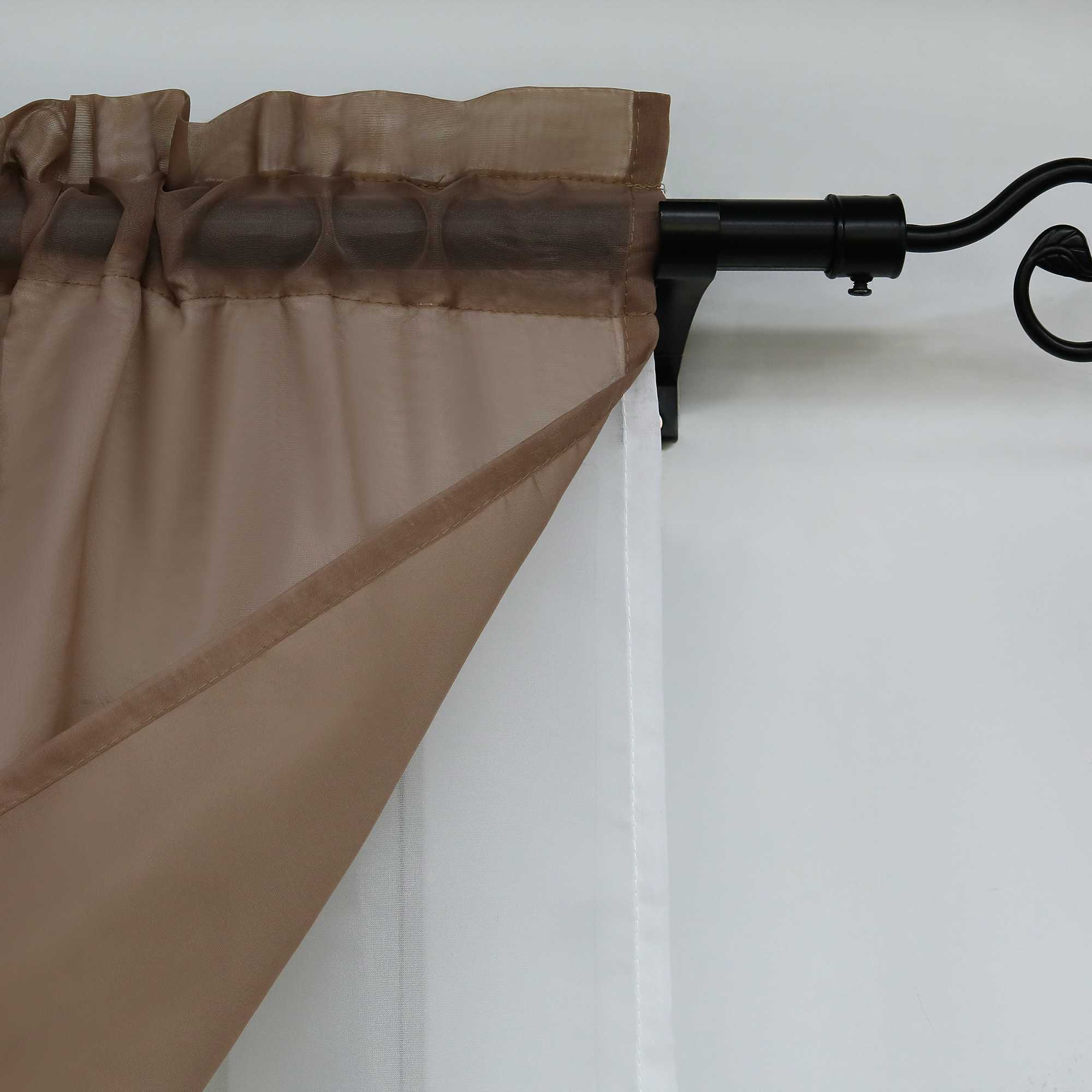 Delien Zweifarbige Fensterdekoration vloants Kurz Gardine 2er-Pack