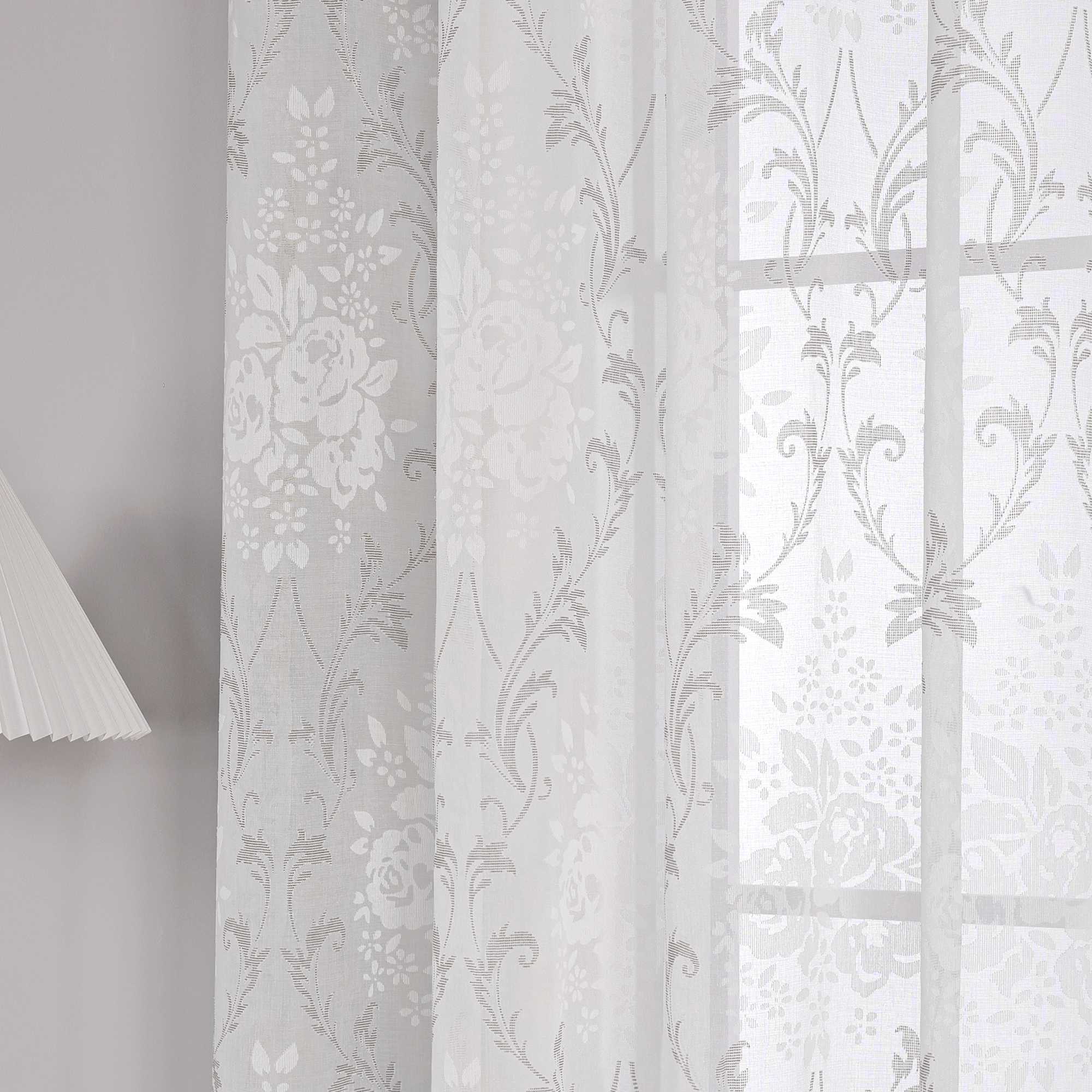 Elegante Transparente Gardinen mit Rankenmuster Ösenschal 1 stück