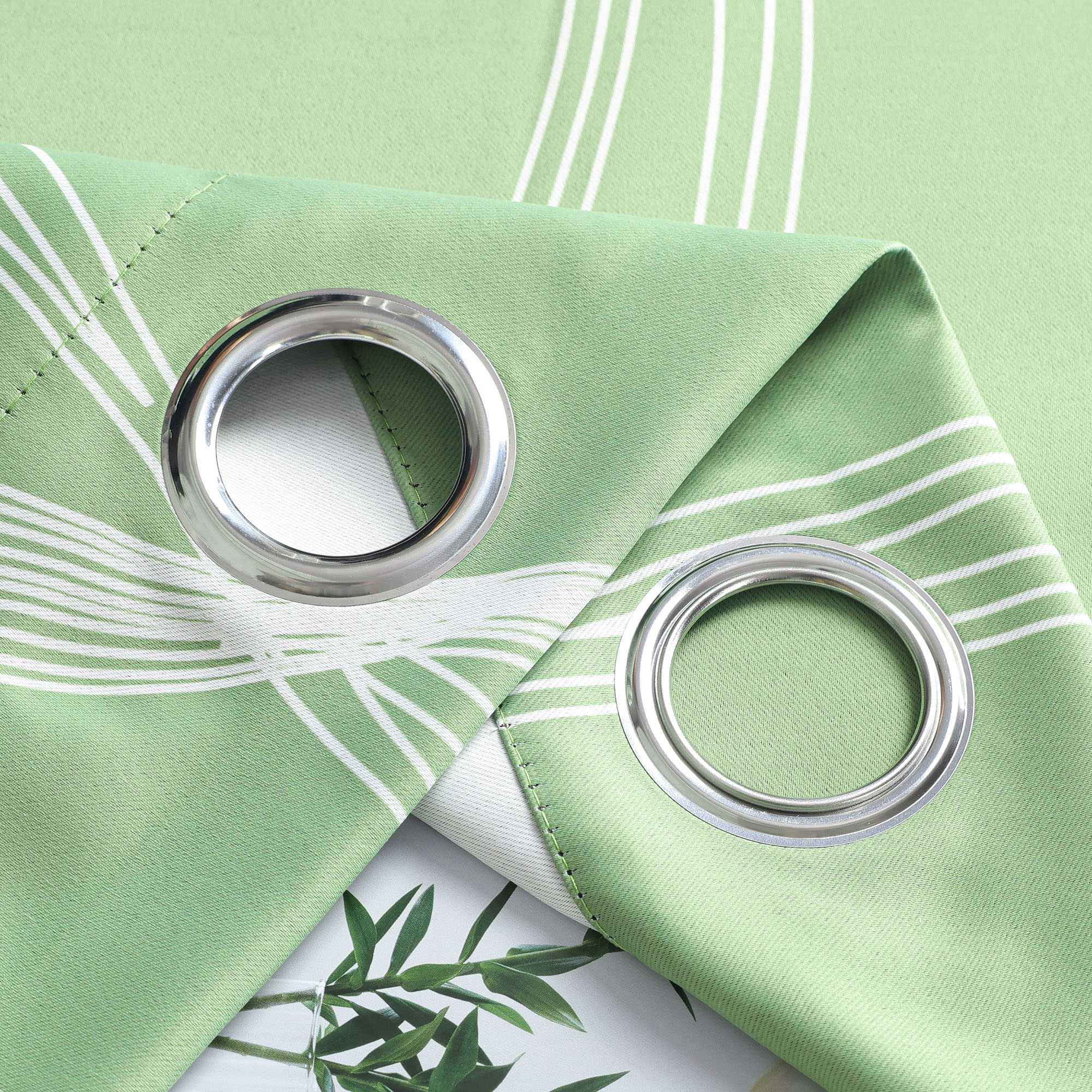 Verdunkelungsvorhänge Ösenschal Blickdichte Gardinen Modern Thermovorhang Wohnzimmer mit Wasserwellenmuster 1 Stück