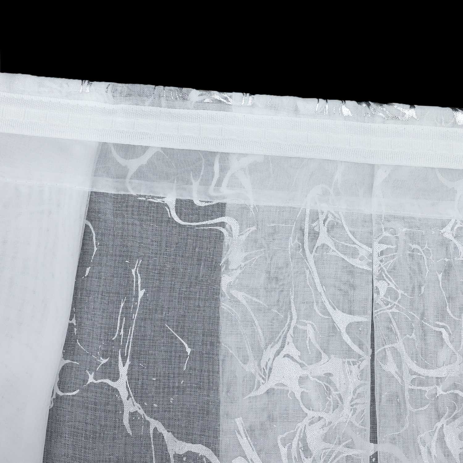 Scheibengardine Vorhangkopf durch Tunnelzug Doppelschichtige Küchengardinen mit Marmormuster Stangendurchzug