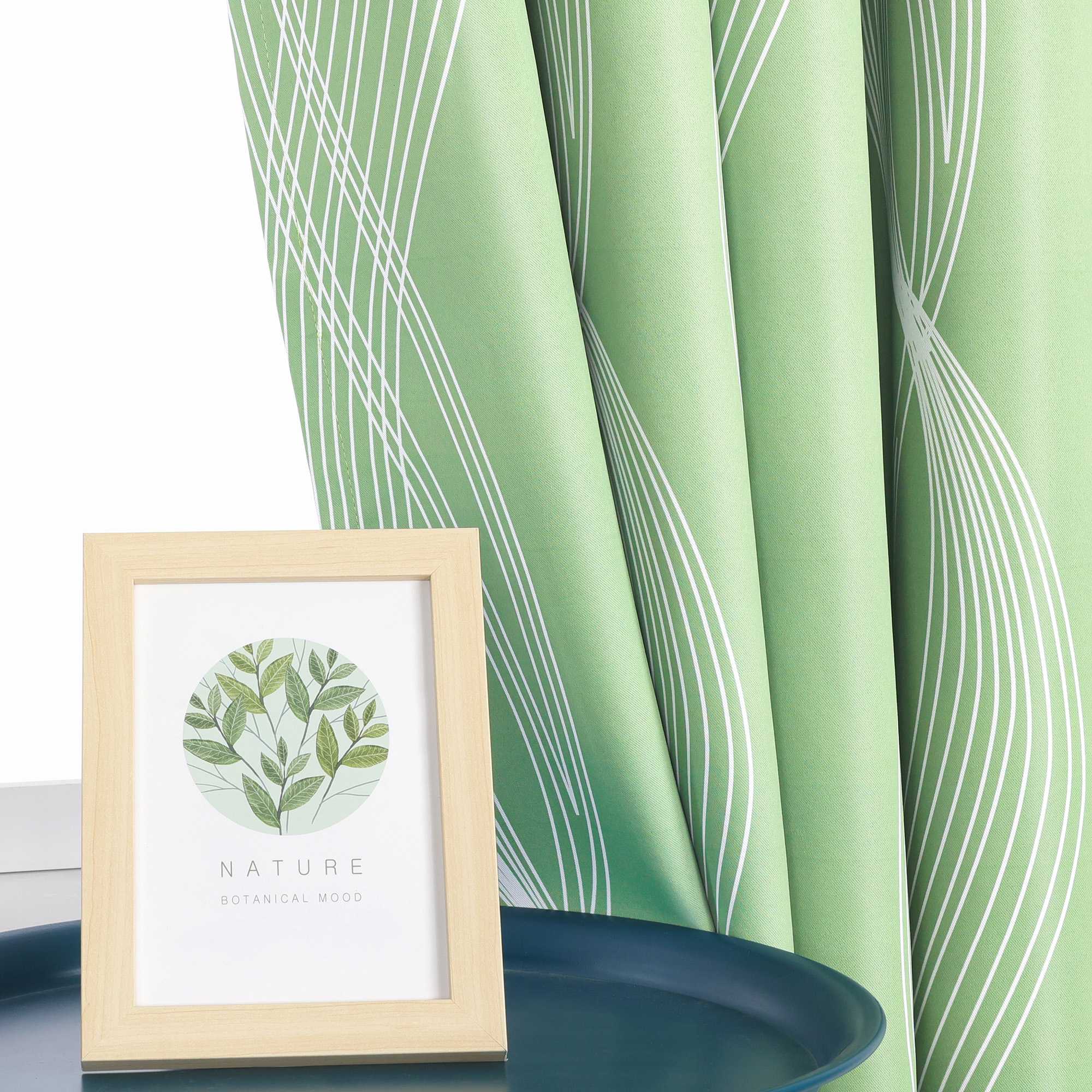 Verdunkelungsvorhänge Ösenschal Blickdichte Gardinen Modern Thermovorhang Wohnzimmer mit Wasserwellenmuster 1 Stück