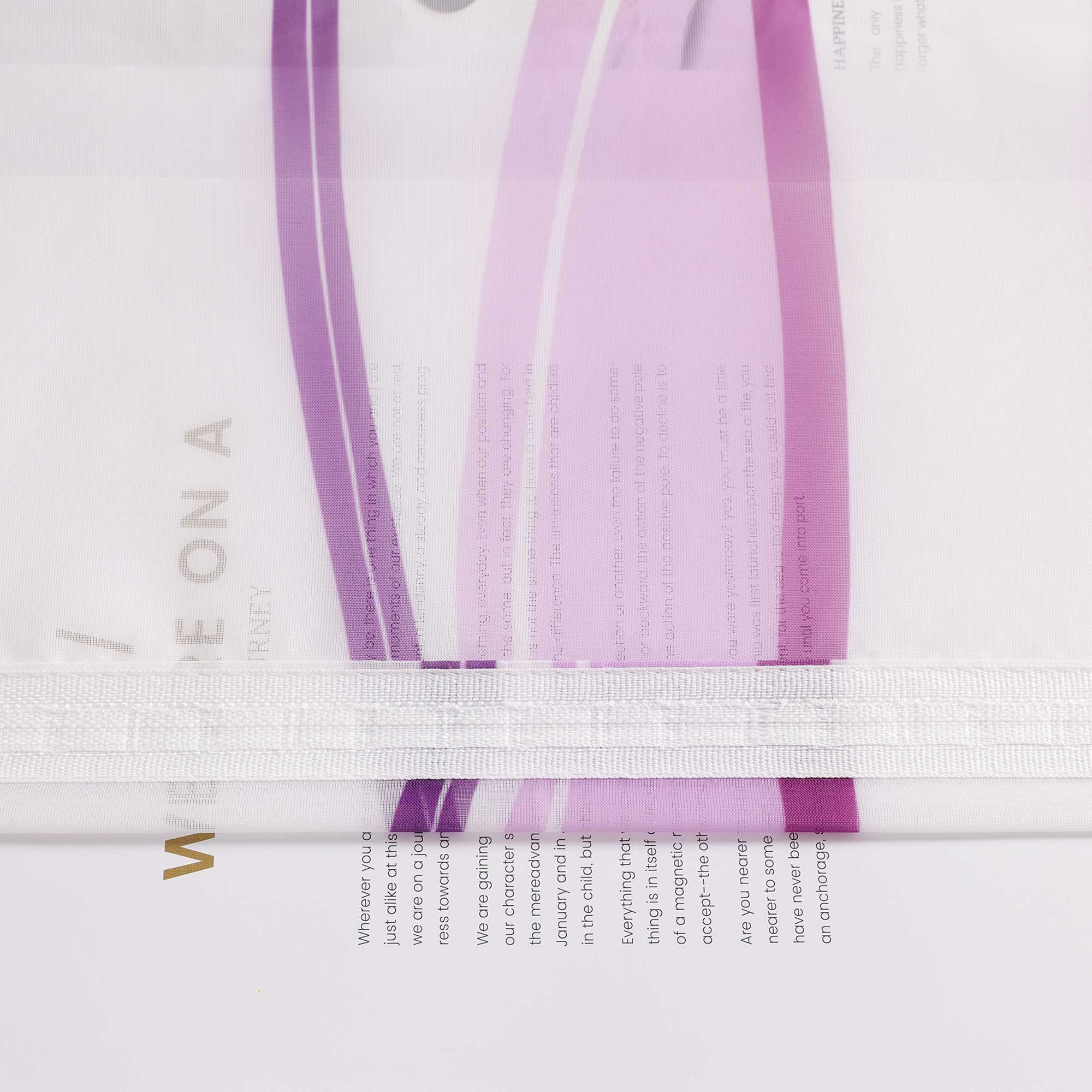 Vorhang Kräuselband aus Polyester mit bunten Wellenmustern tranparent 1 stück