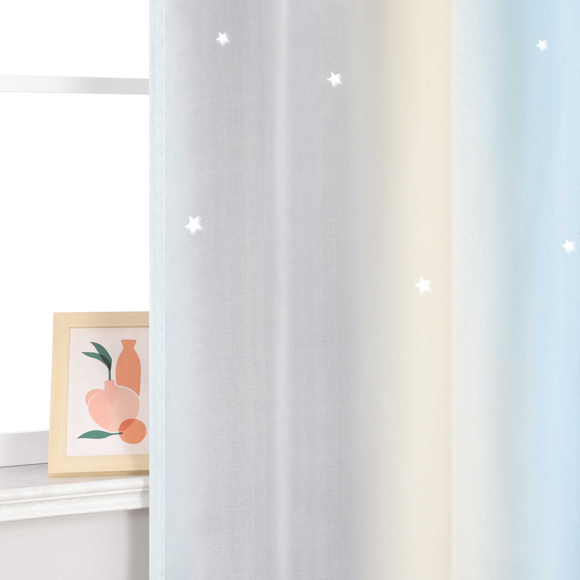 2-in-1 Vorhang Kinderzimmer mit Sternen 1 stück