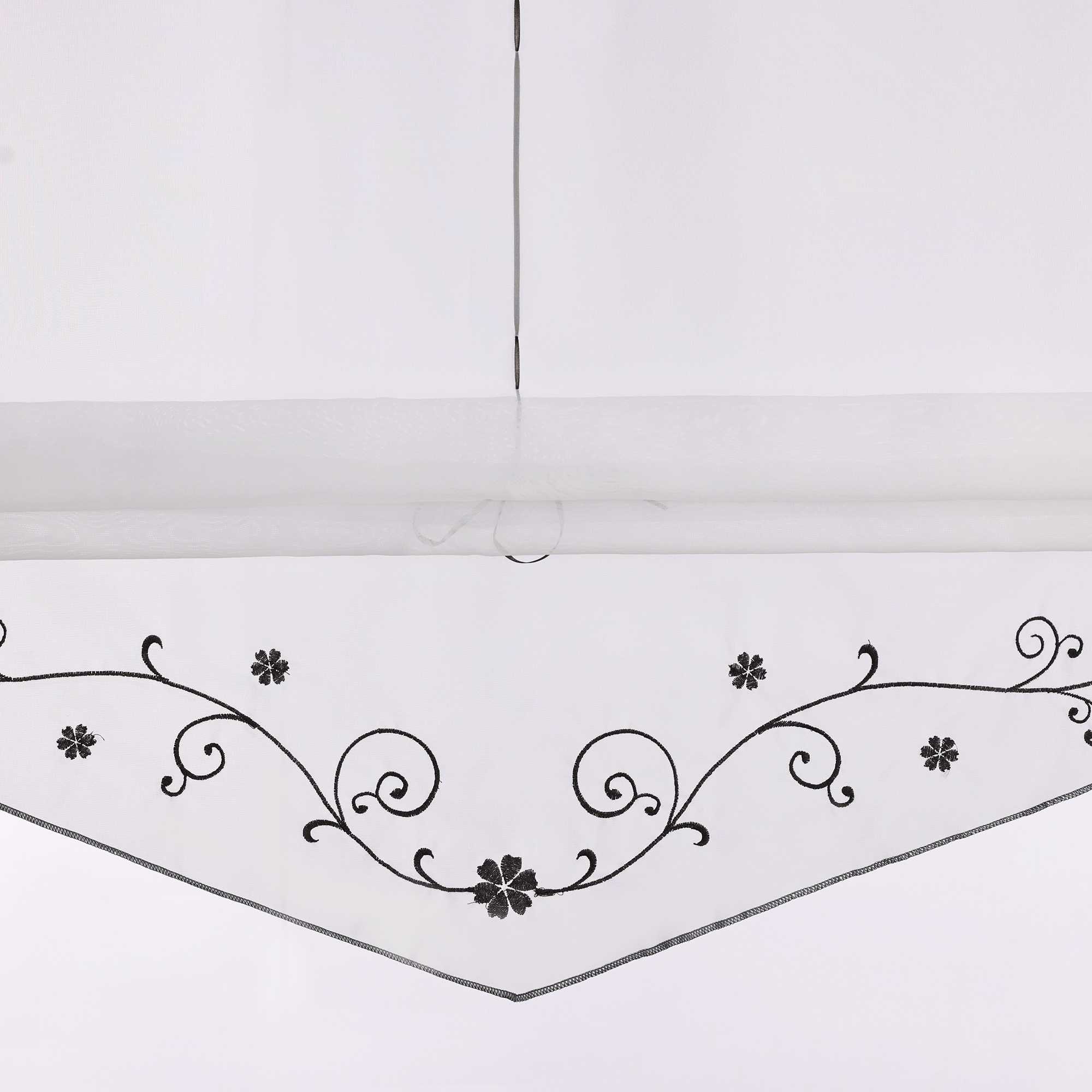 Raffrollo durch Strangendurchzug mit Blumenmuster Modern Transparent 1 Stück