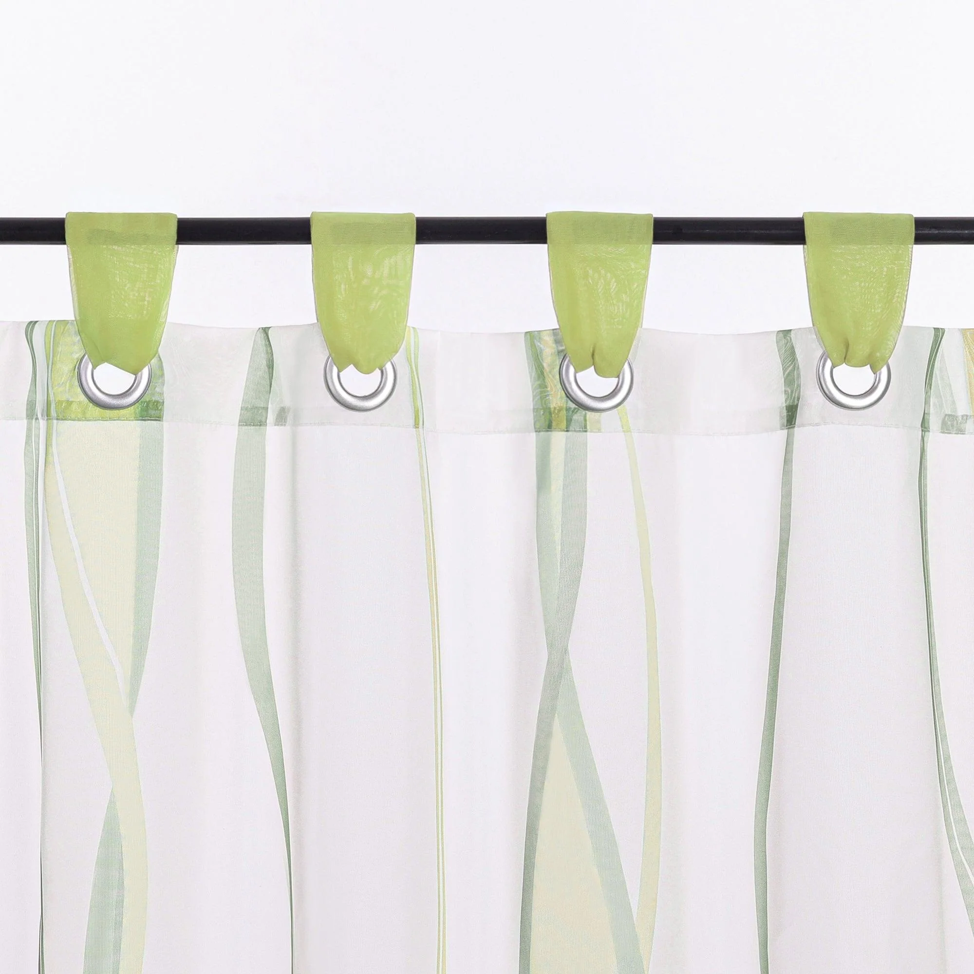 Moderner Scheibengardine mit Schlaufen und dezentem Streifenmuster transparenter Vorhang 1 Stück