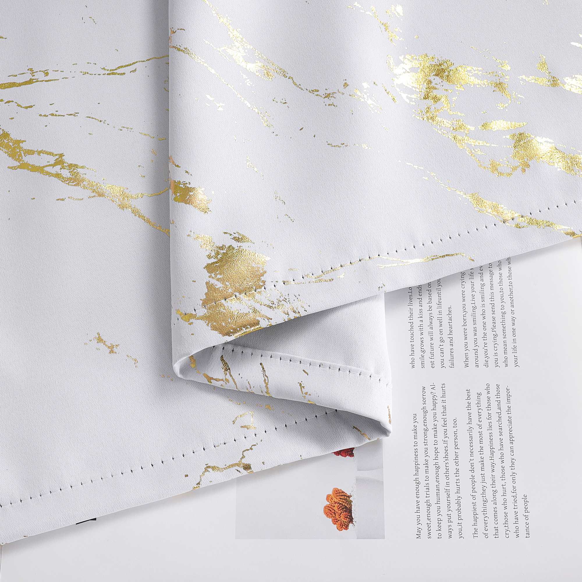 Verdunkelungsvorhang mit Marmor-Optik luxuriöser Fensterschal Wohnzimmer 1 Stück