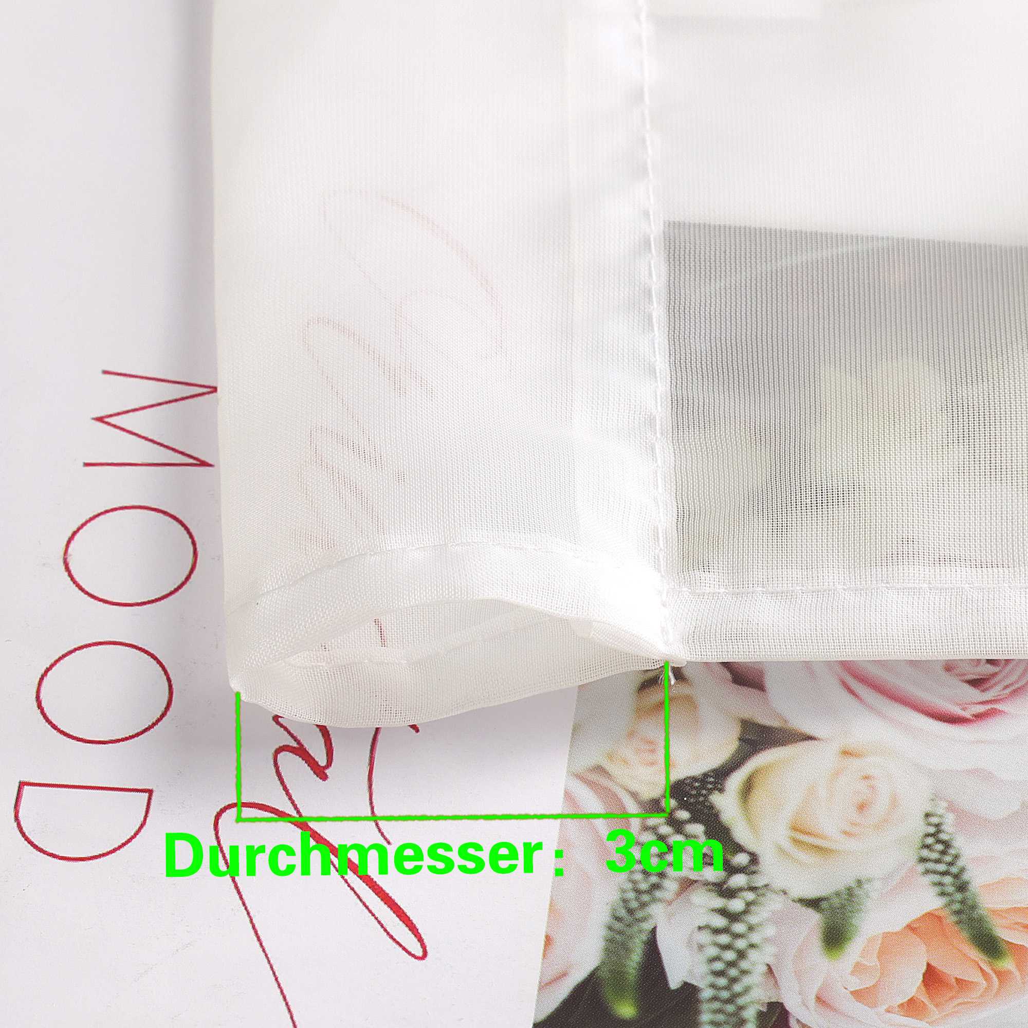 Rollos durch Stangendurchzug Transparente Luftig Unifarbig 1 Stück