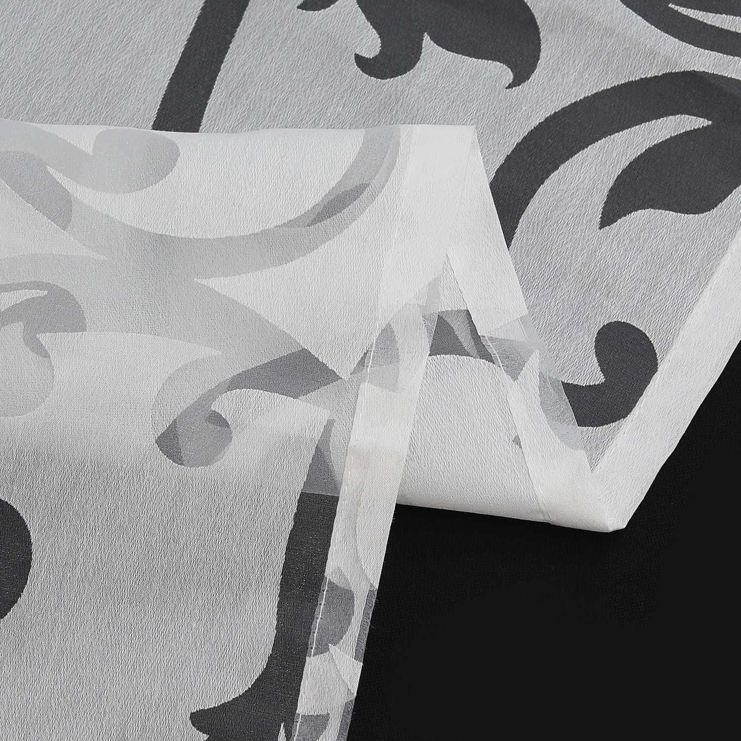 Eleganter transparenter Vorhang mit floralem Muster lichtdurchlässiger Fensterschal für Wohnzimmer 1 Stück