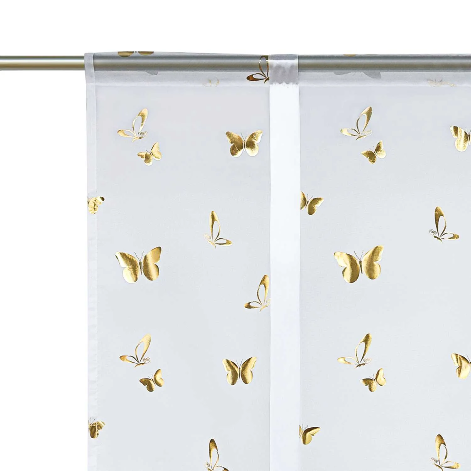Rollos durch Stangendurchzug transparent mit Schmetterlingsmuster hochziehbare Falten 1 Stück