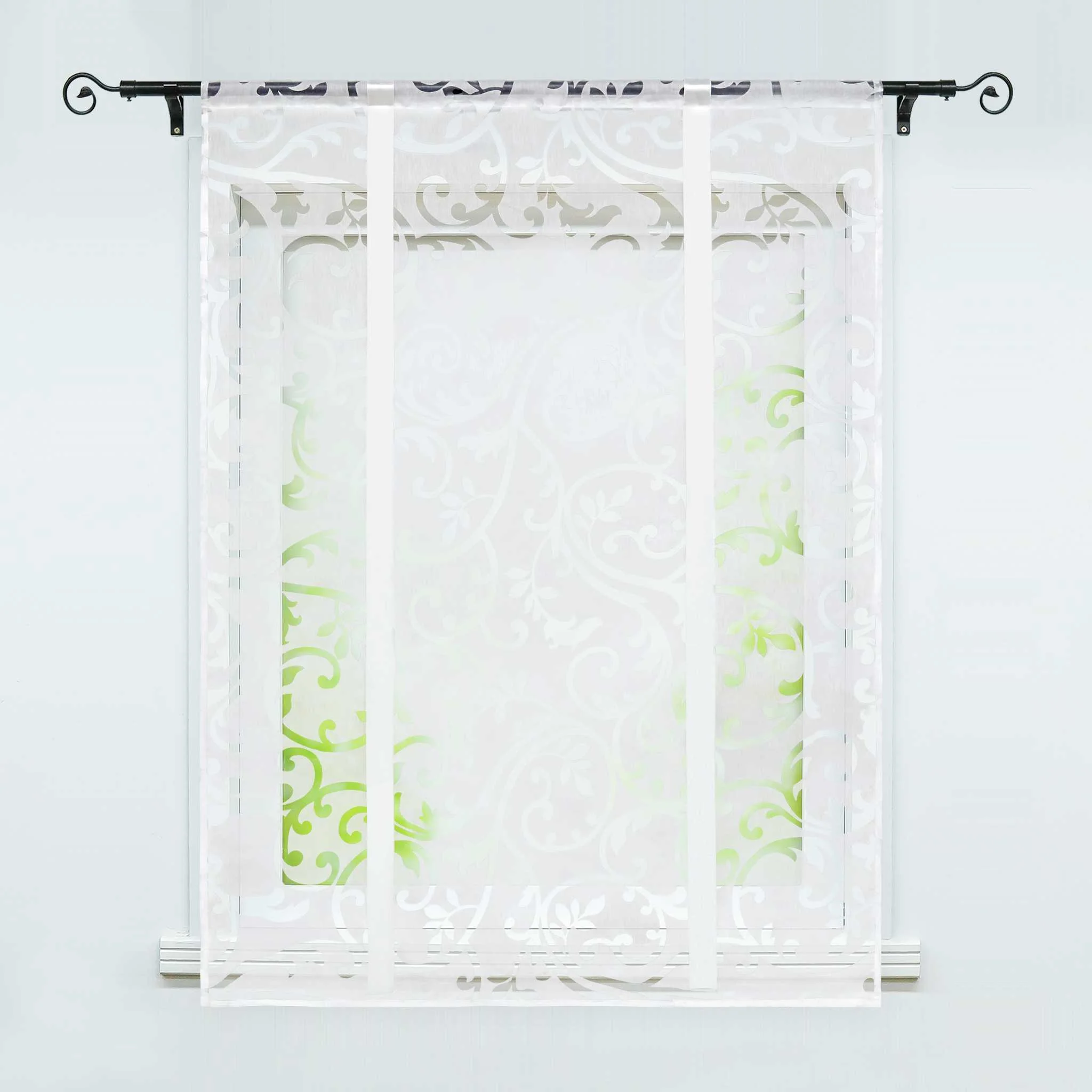 Raffrollo durch Tunnelzug romantische Rollo mit floralem Muster transparentes Vorhang für Wohnzimmerfenster 1 Stück