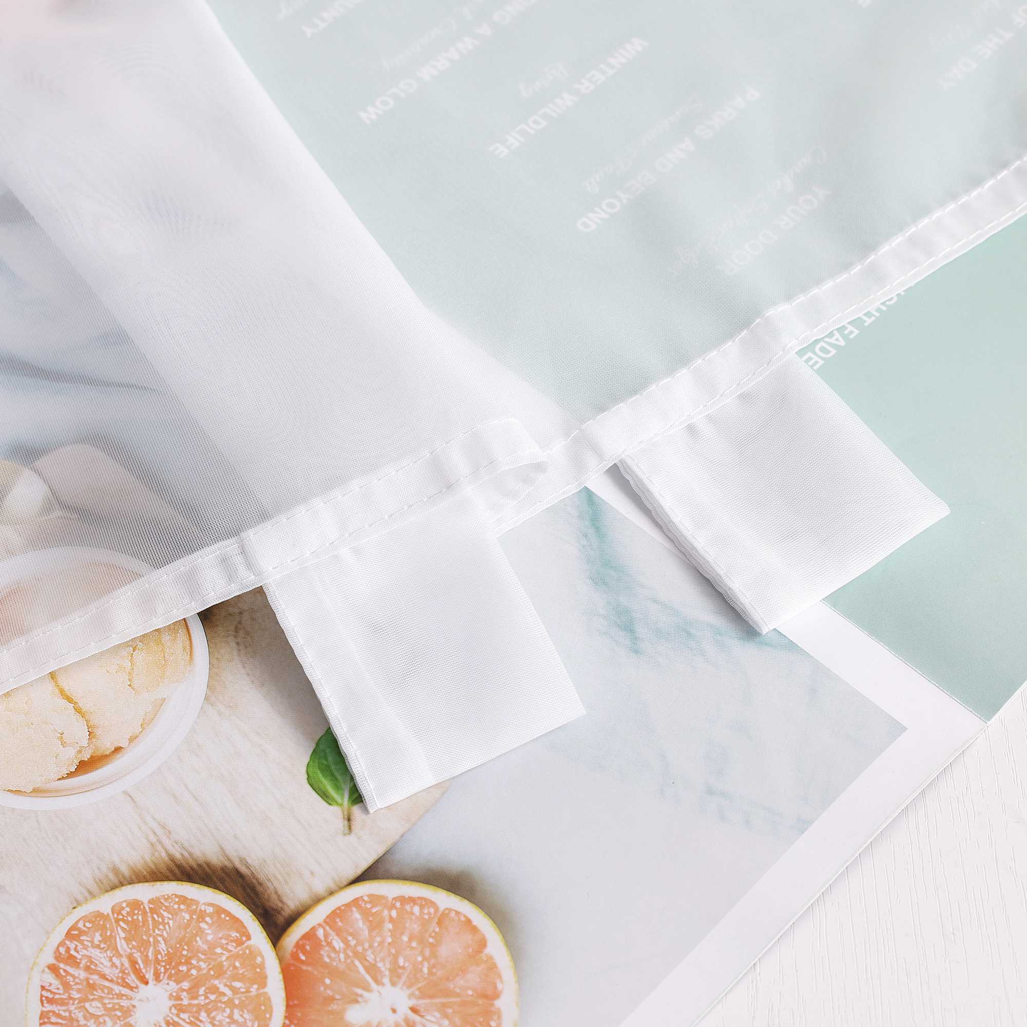 Scheibengardinen Bistrogardine Schlaufen Küche Gardinen Landhausstil Transparent Kurzstores mit kleiner Gänseblümchen-Stickerei