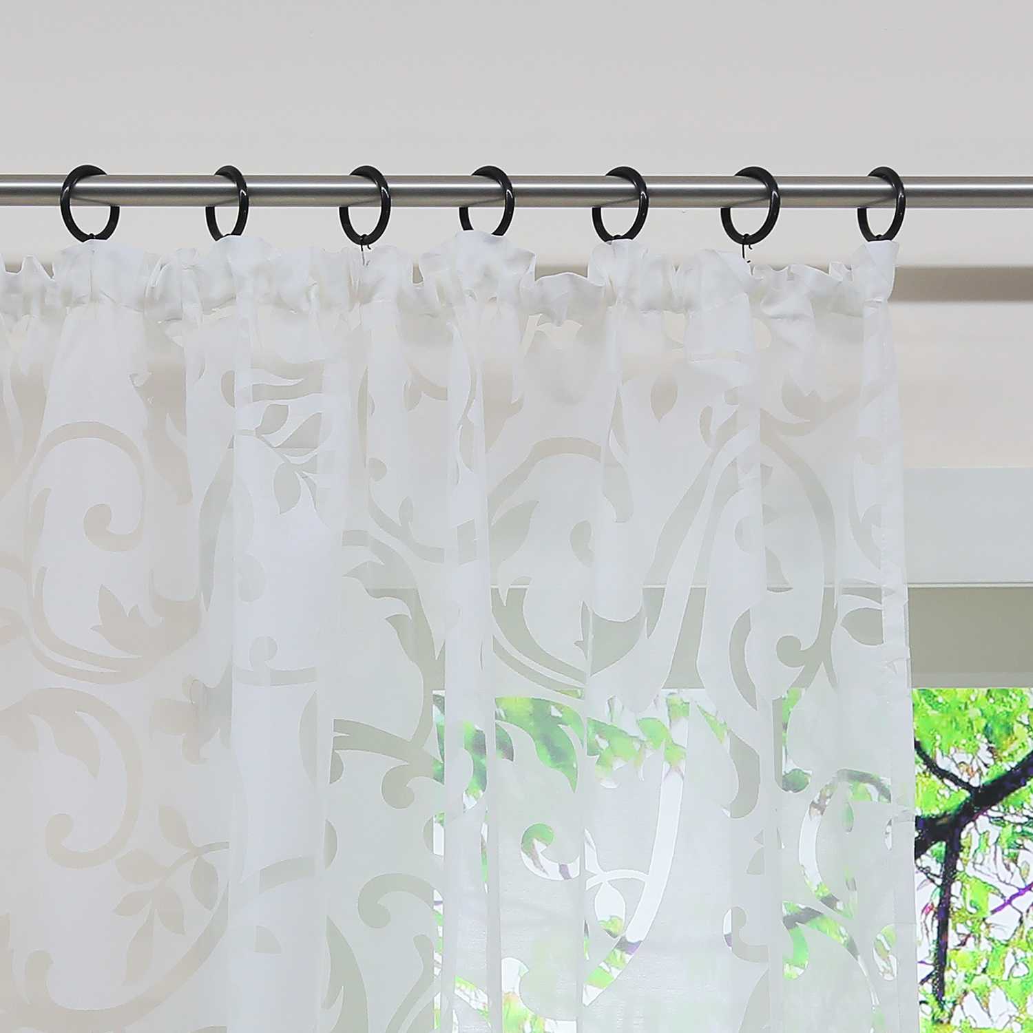 Eleganter transparenter Vorhang mit floralem Muster lichtdurchlässiger Fensterschal für Wohnzimmer 1 Stück