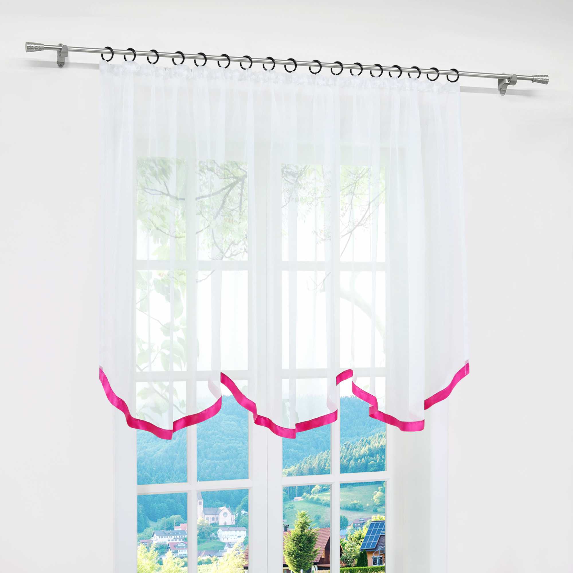 Multifunktionsgardine aus Polyester transparent Fensterdekoration 1 stück