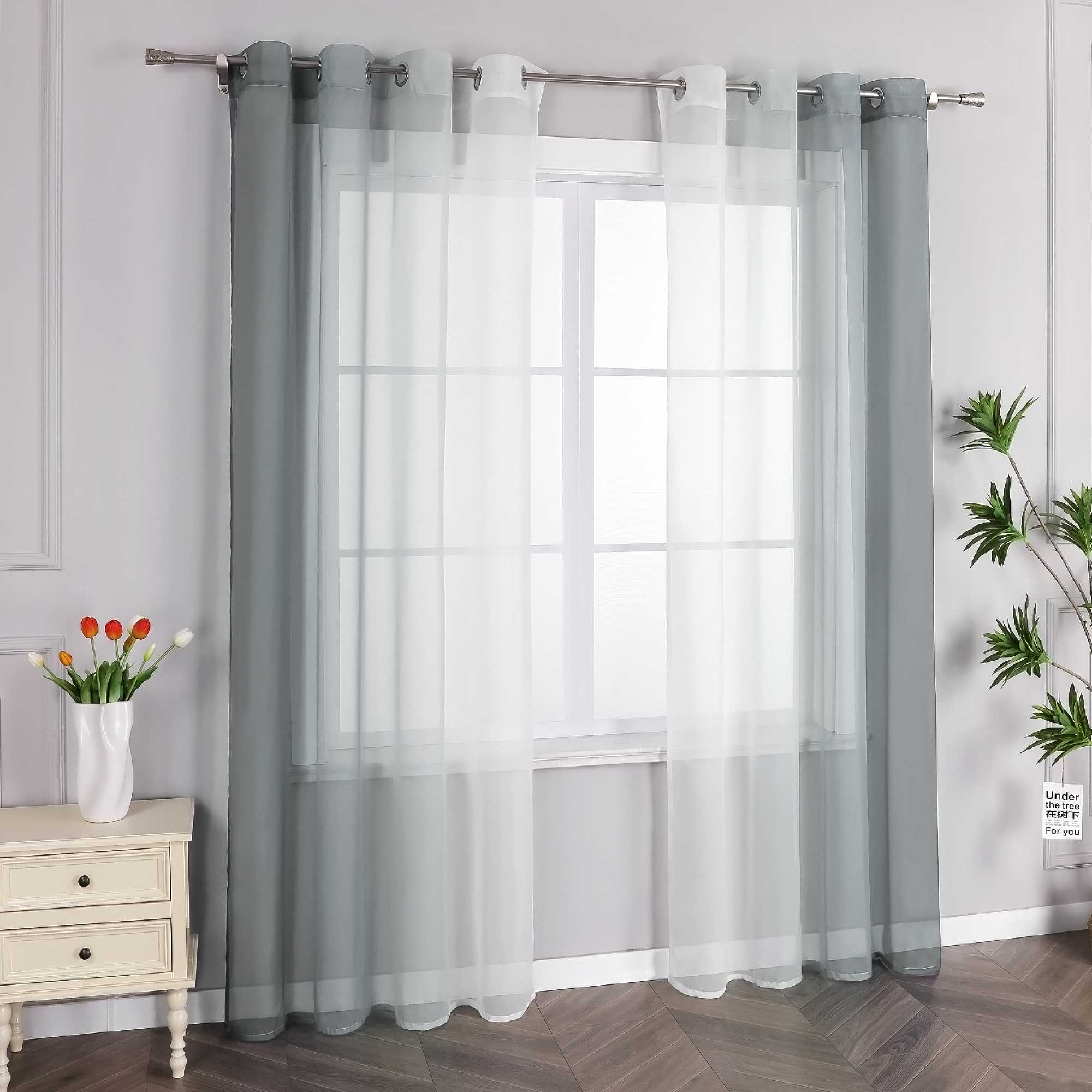 Transparente Vorhänge mit Farbverlauf 2er Set