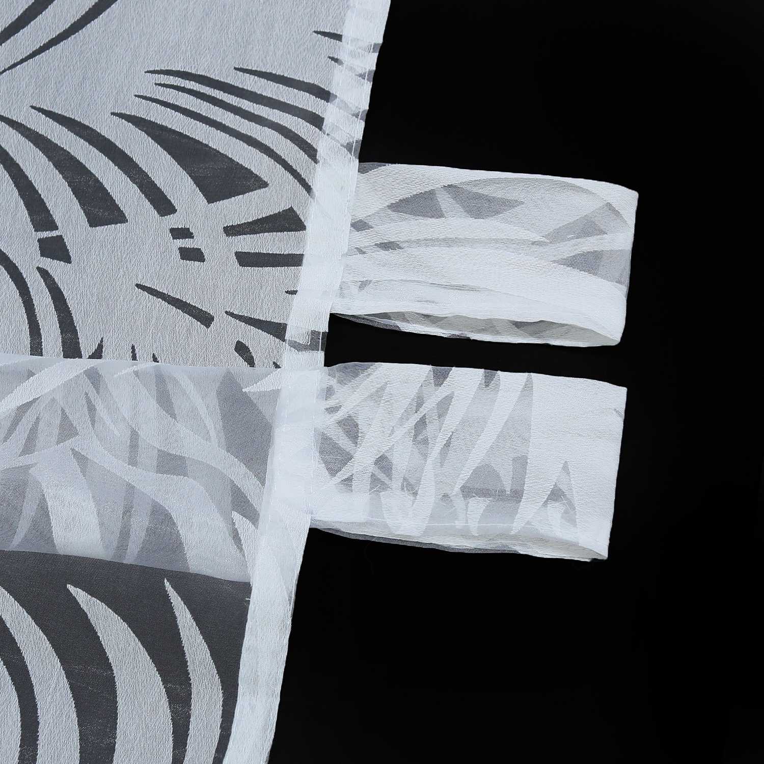 Voile Gardine in Ausbrenner mit Blätter Muster transparenter Vorhang Unifarbiges Schals Wohnzimmer Fensterschal 1 Stück