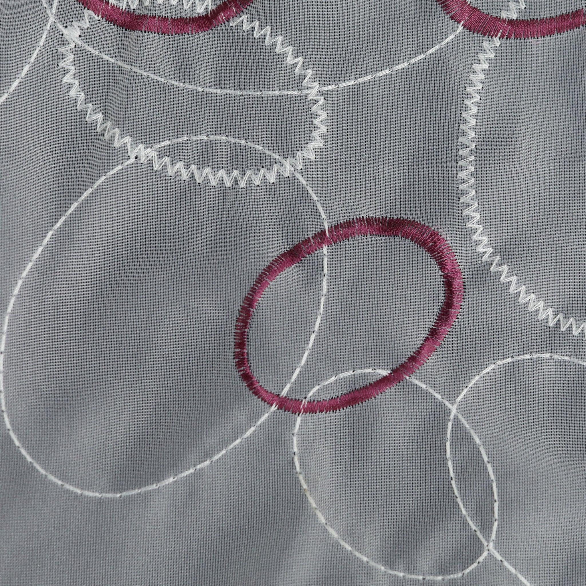 Scheibengardine durch Stangendurchzug transaprent Kreis-Muster lichtdurchlässig Fensterdeko 1 stück