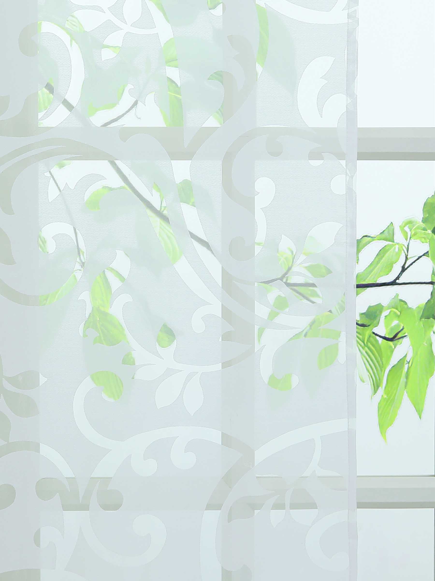 Schiebegardine Flächenvorhänge Klettbandschal mit Blumenmuster transparent modern 2er Set