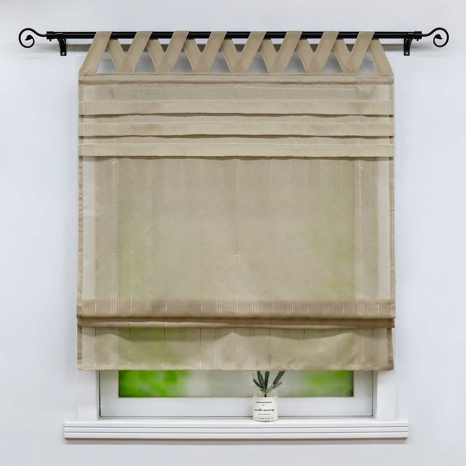 Delien Rollo klassisch weiß mit V-Schlaufen hochziehbar gardine