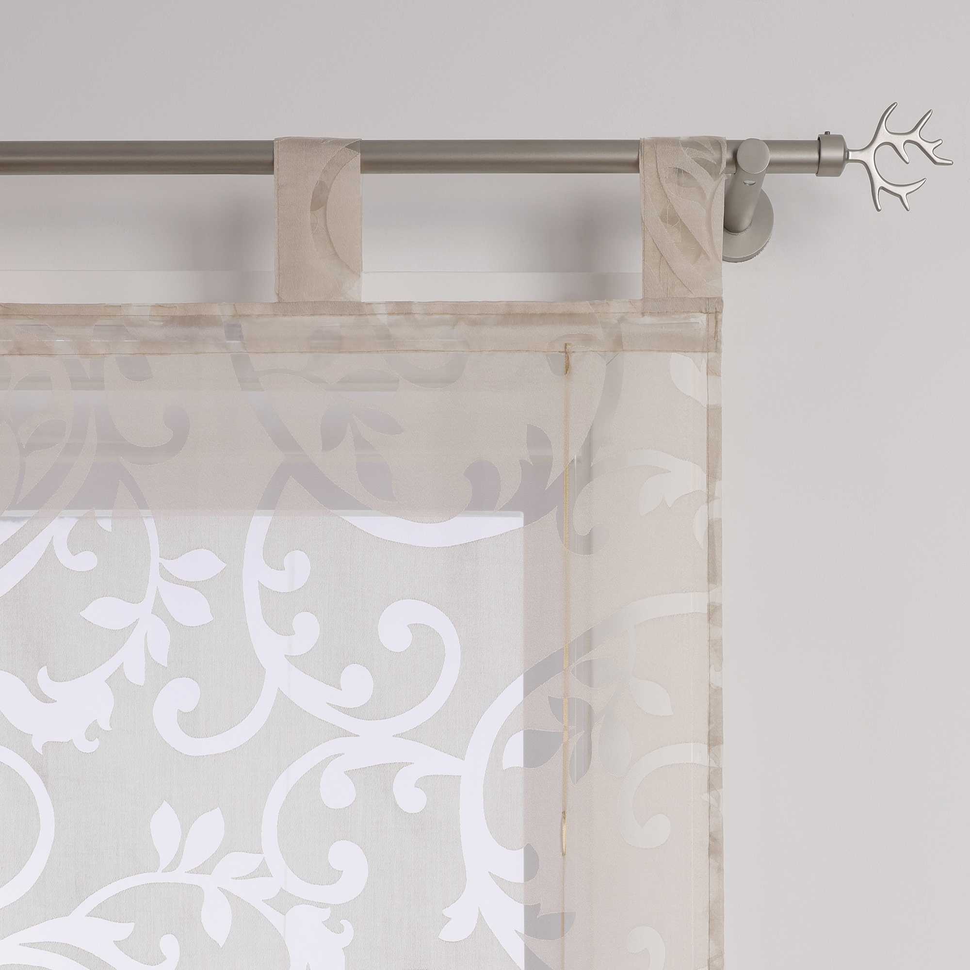 Transparente Schlaufengardine mit Blumenmuster Café Fenstergardine Raffrollos 1 Stück