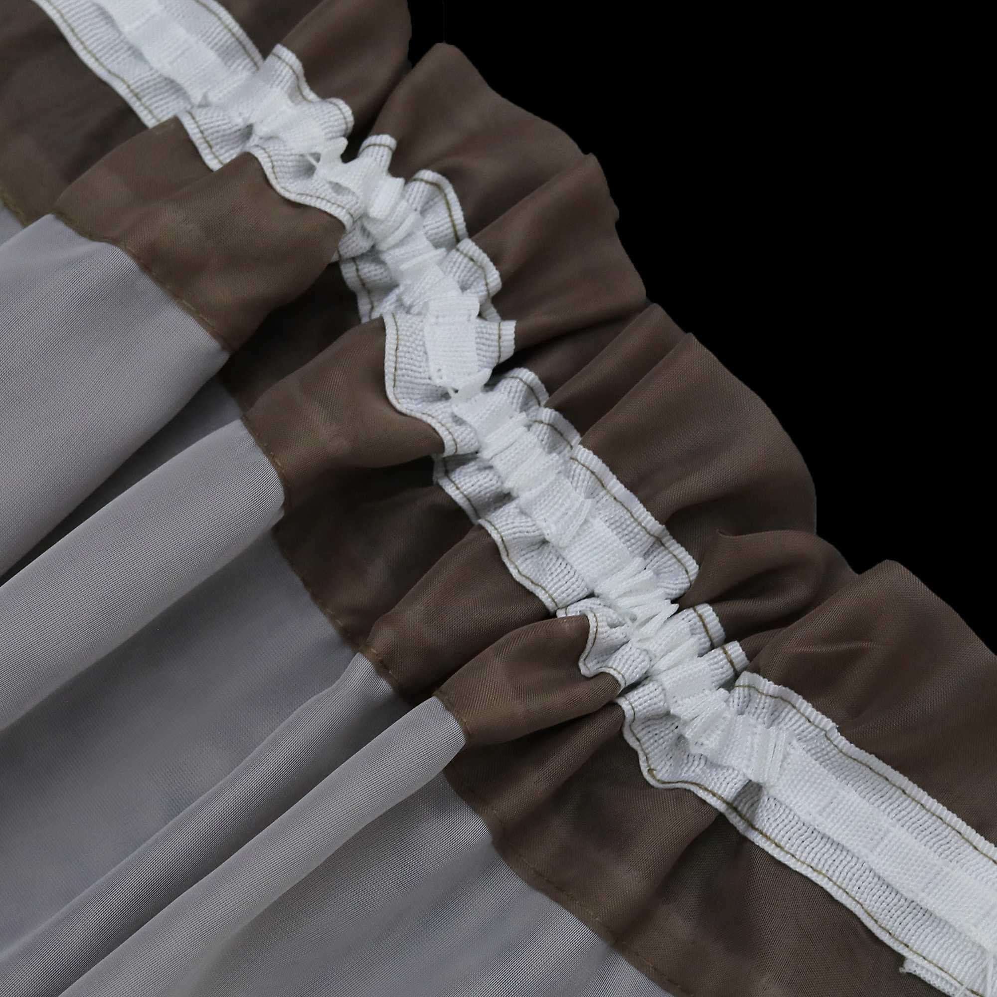 Delien Zweifarbige Fensterdekoration vloants Kurz Gardine 2er-Pack