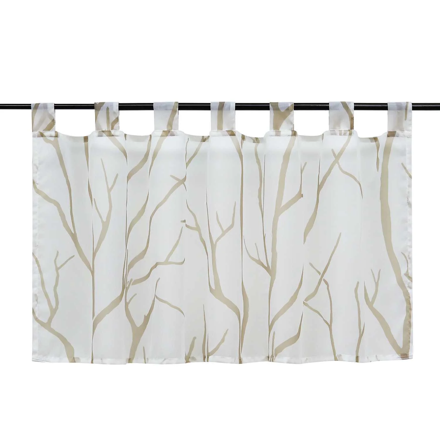 Scheibengardine Schlaufengardine Halbtransparent mit Muster 1 Stück