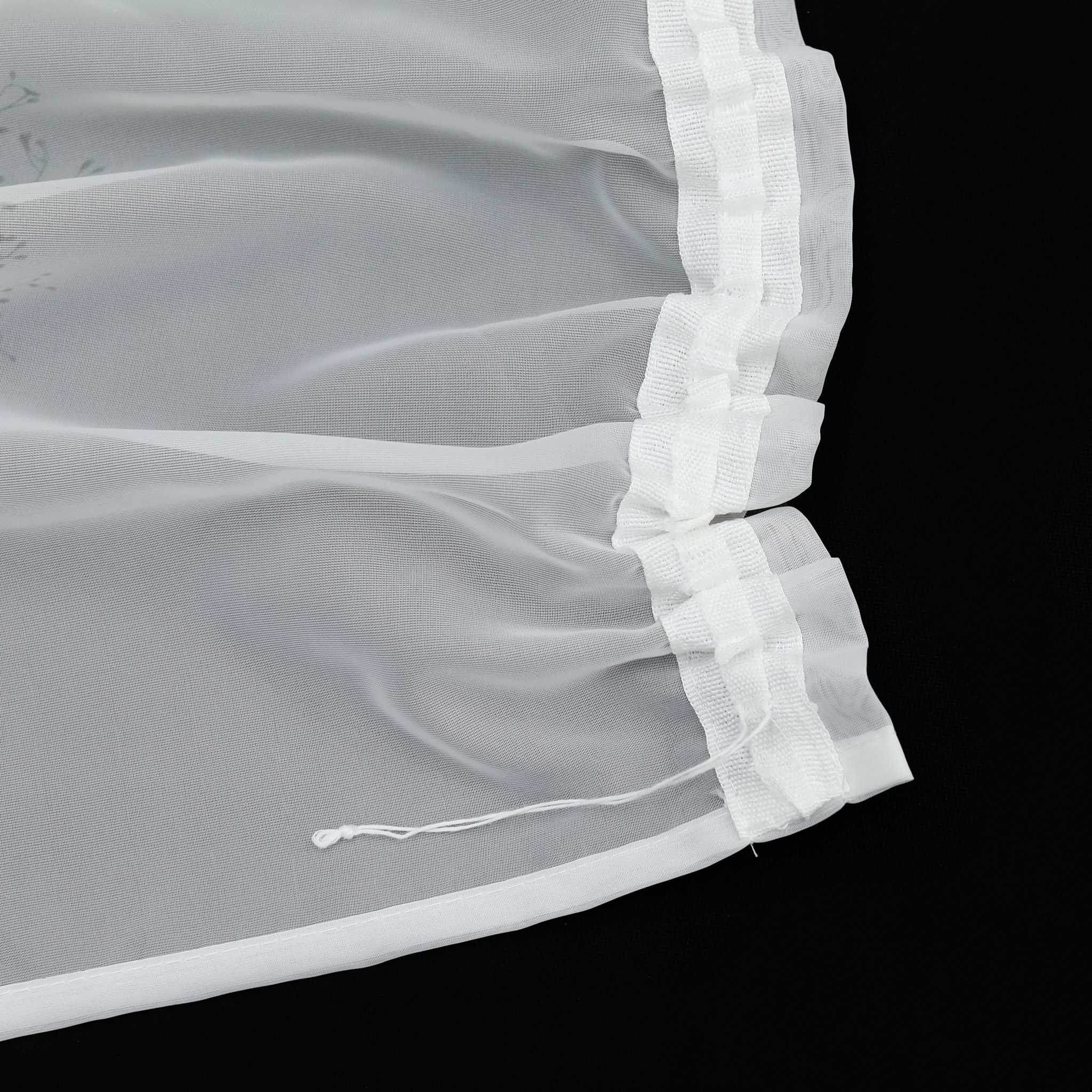 Voile-Vorhang Kräuselbandschal Transparente mit Blumenmuster leichte Schutzfunktion 1 Stück