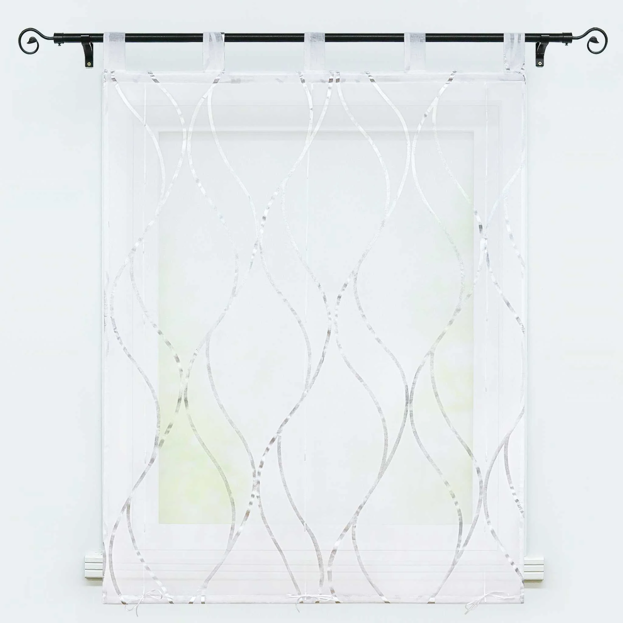 Transparenter Raffrollo mit dezentem Wellenmuster lichtdurchlässiger Vorhang 1 Stück