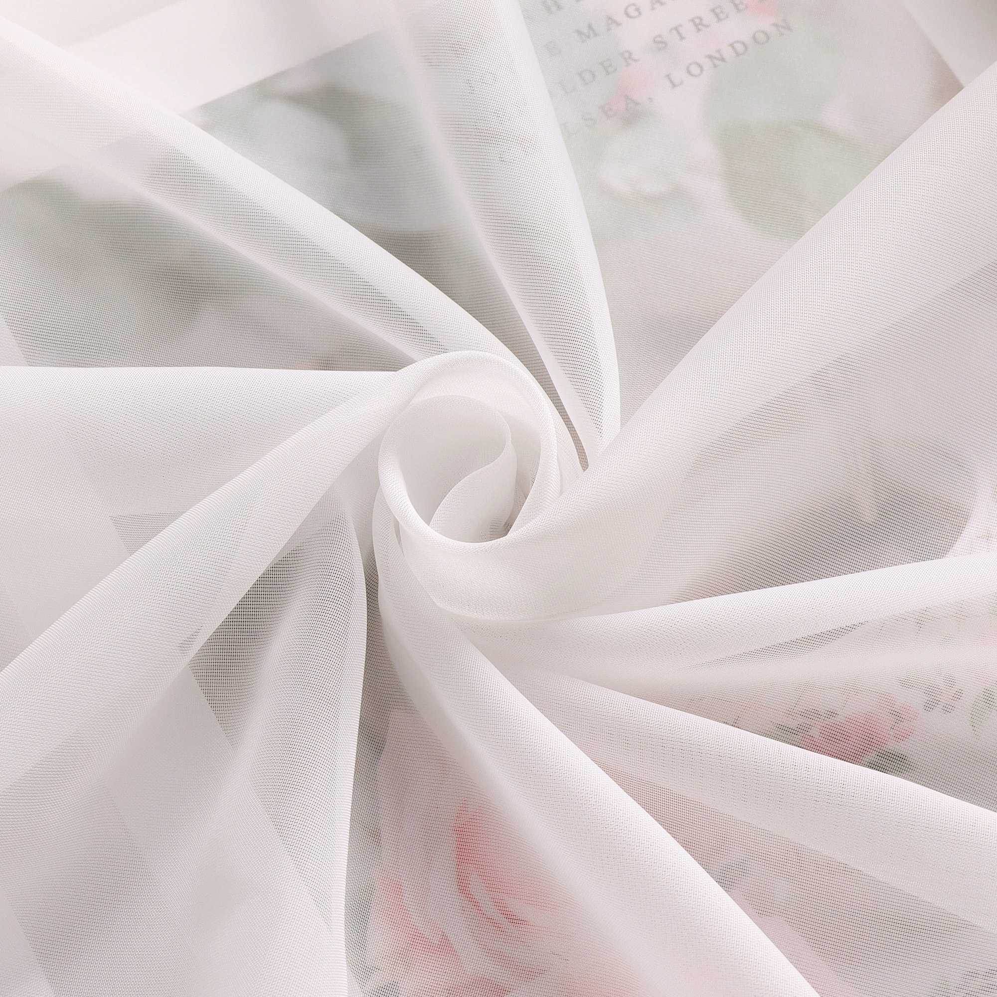 Rollos Schlaufengardine Unifarbe transparent Voile mit Dekofalten 1 Stück