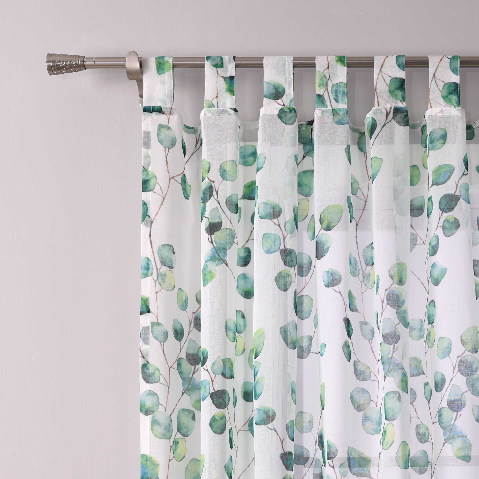 Voile-Vorhang Schlaufenschal Transparente Luftig Blätterdruck 1 Stück